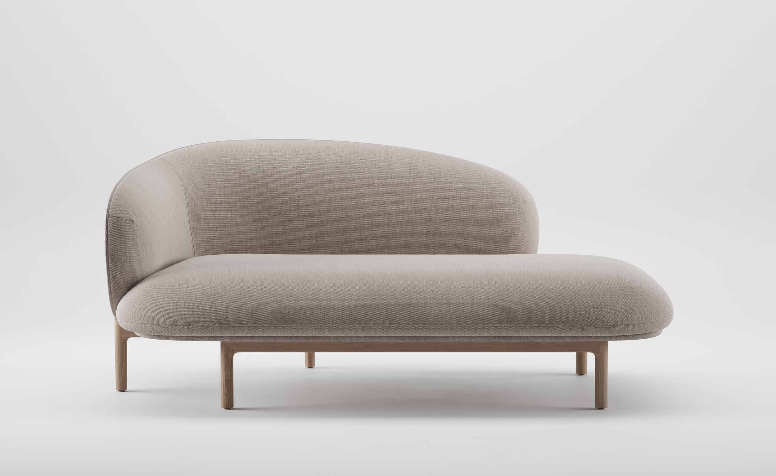 Mela Daybed by Regular Company – upholstered lounger with solid wood frame and asymmetrical form designed for Artisan