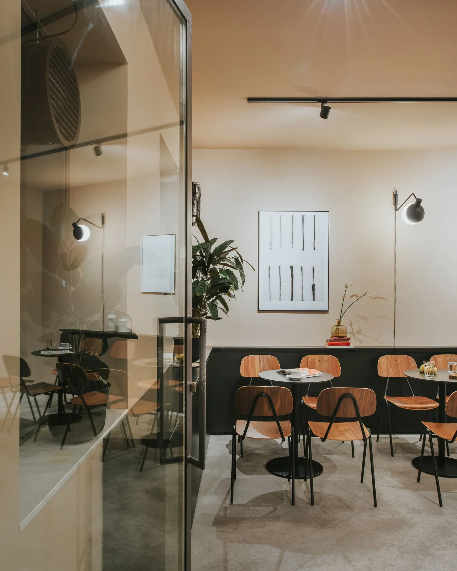 Creative co-working space integrated within Regular Bar interior