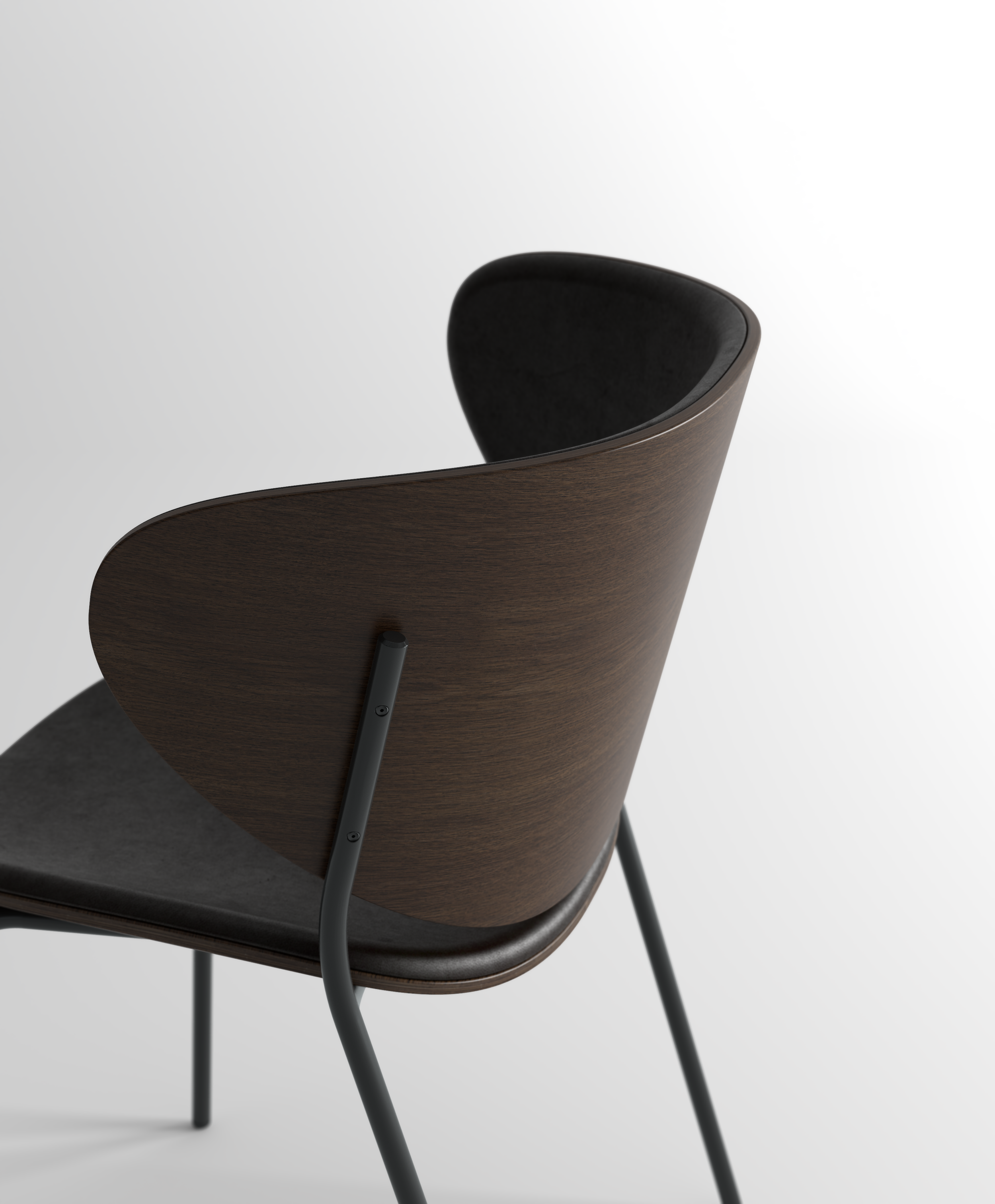 Modern hybrid chair combining armrest and armless seating concepts