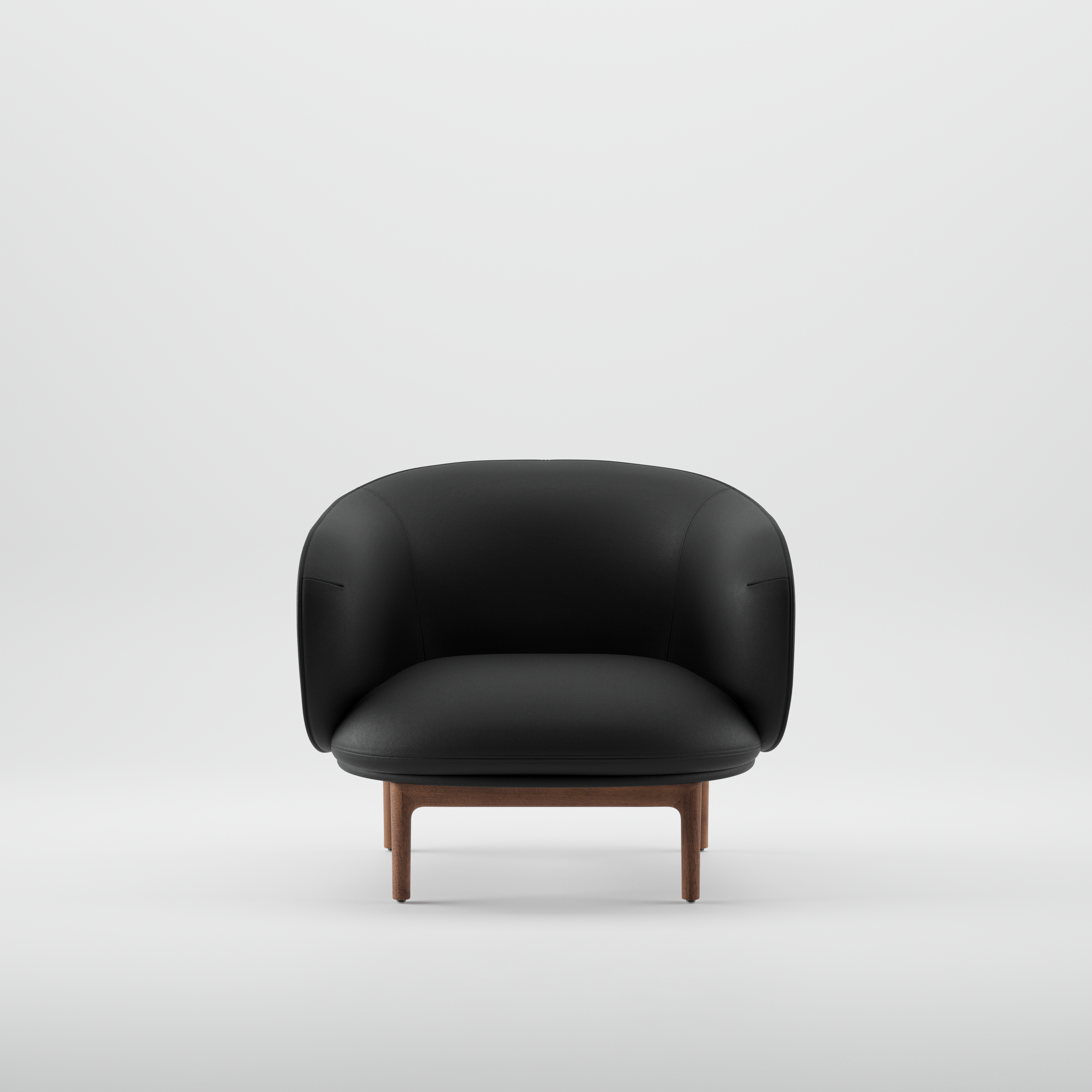 Close-up of the Mela Lounge Trimmed’s soft upholstered seat and backrest, emphasizing smooth contours and high-quality fabric or leather.