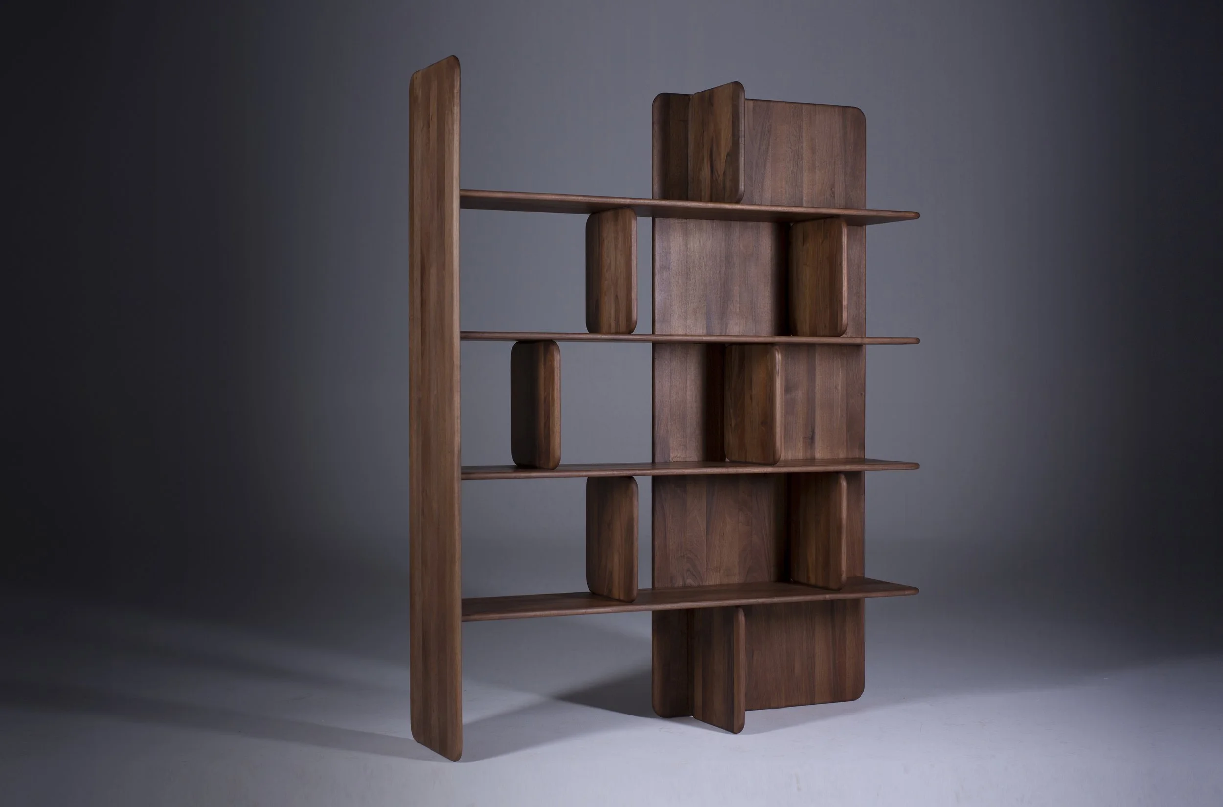 Soft Shelf modular wooden shelving unit by Regular Company