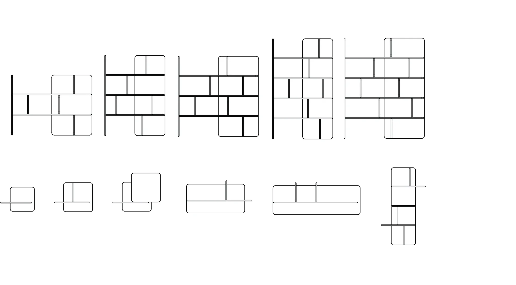 Soft Shelf modular wooden shelving unit by Regular Company