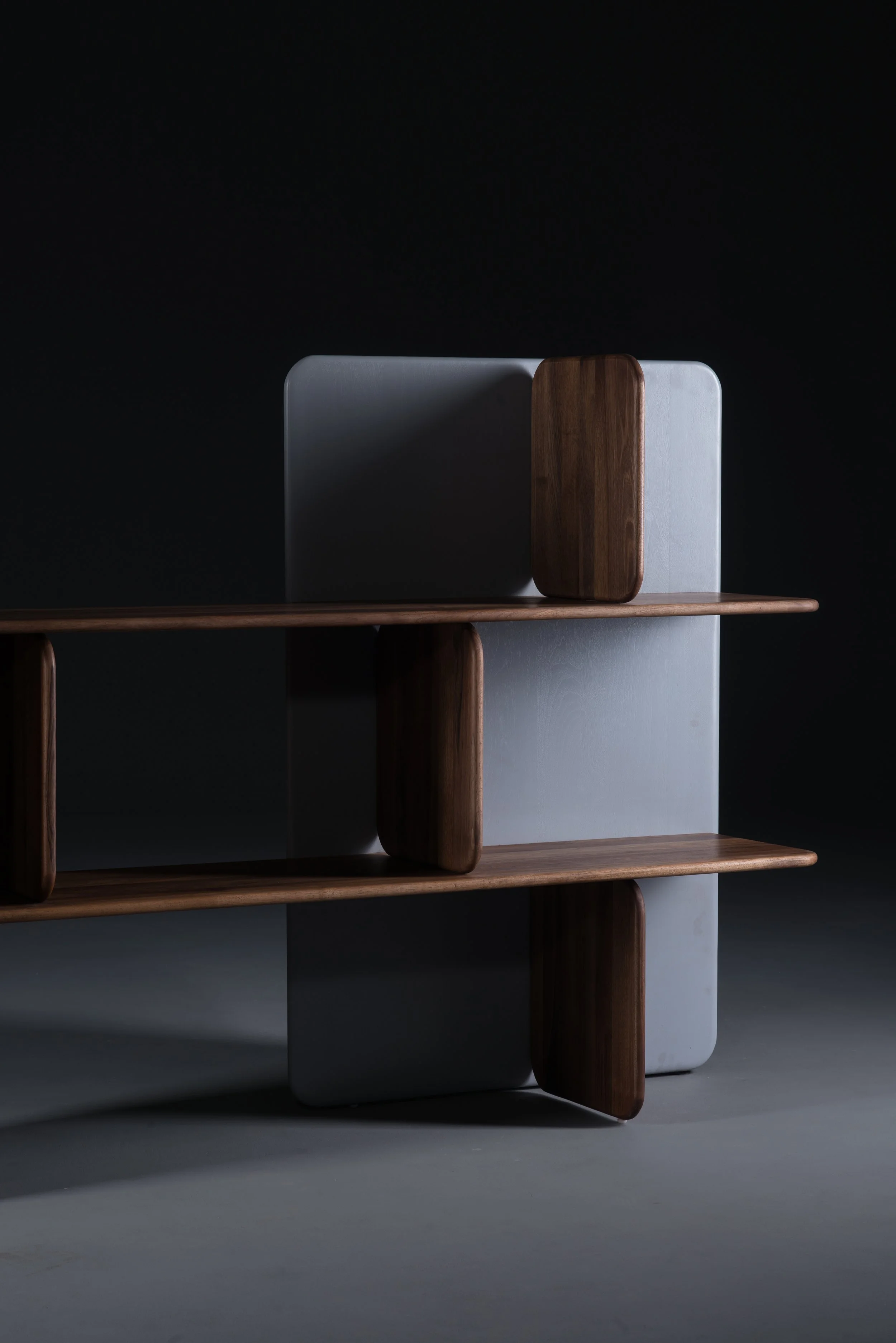 Soft Shelf modular wooden shelving unit by Regular Company