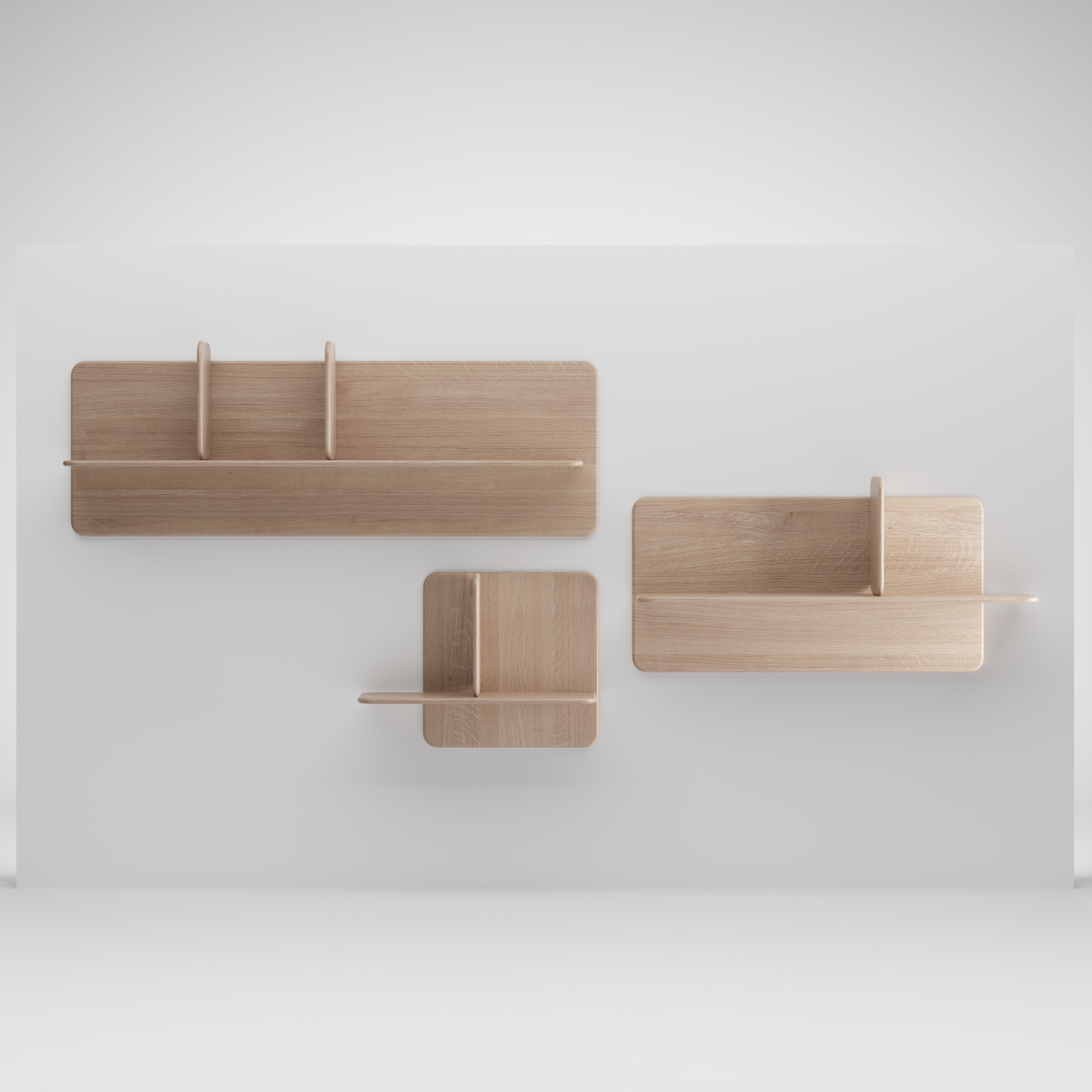 Soft Wall modular wooden shelving unit by Regular Company
