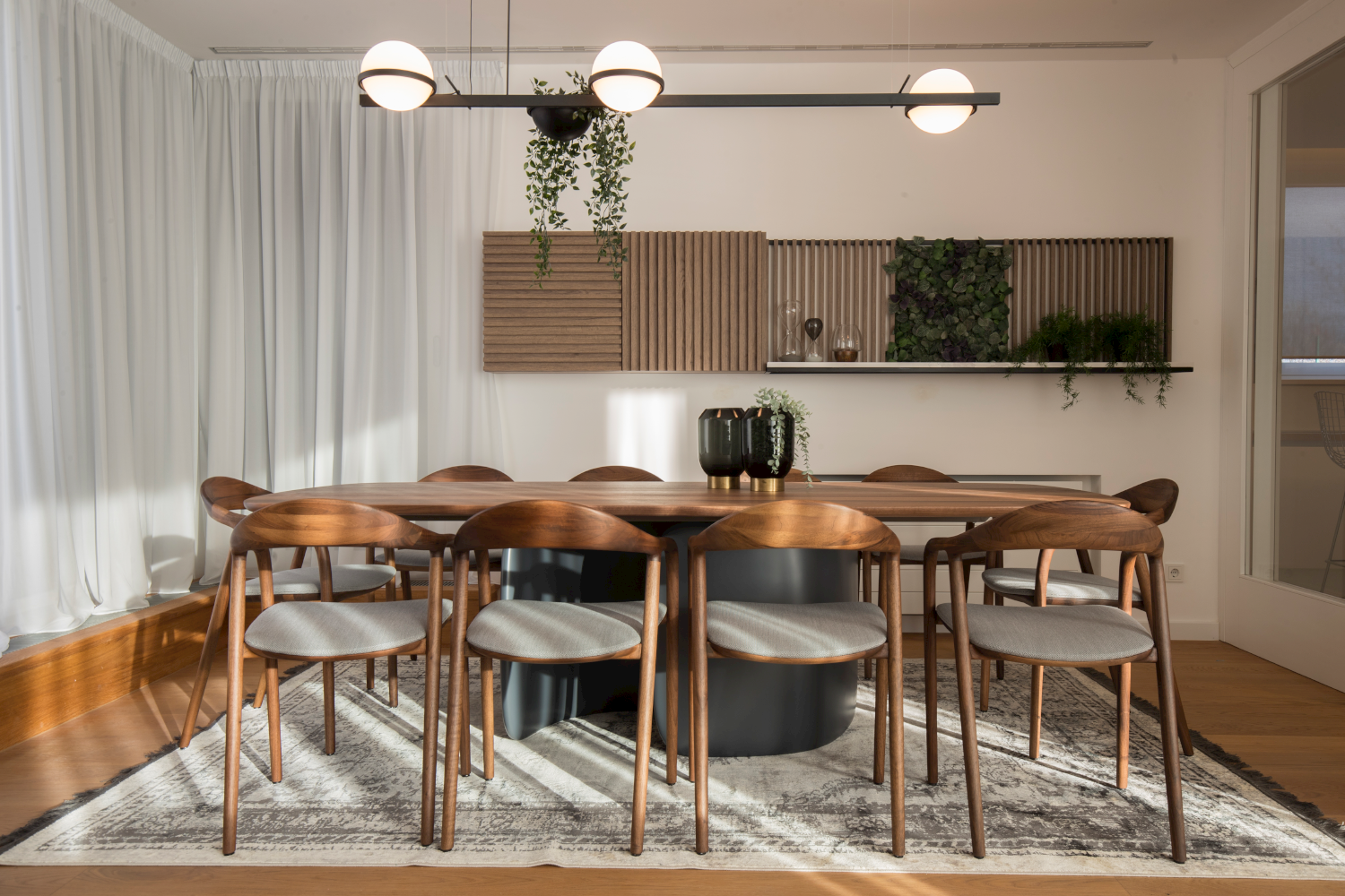 Multiple views of Neva Chair highlighting elegant curves and ergonomic form