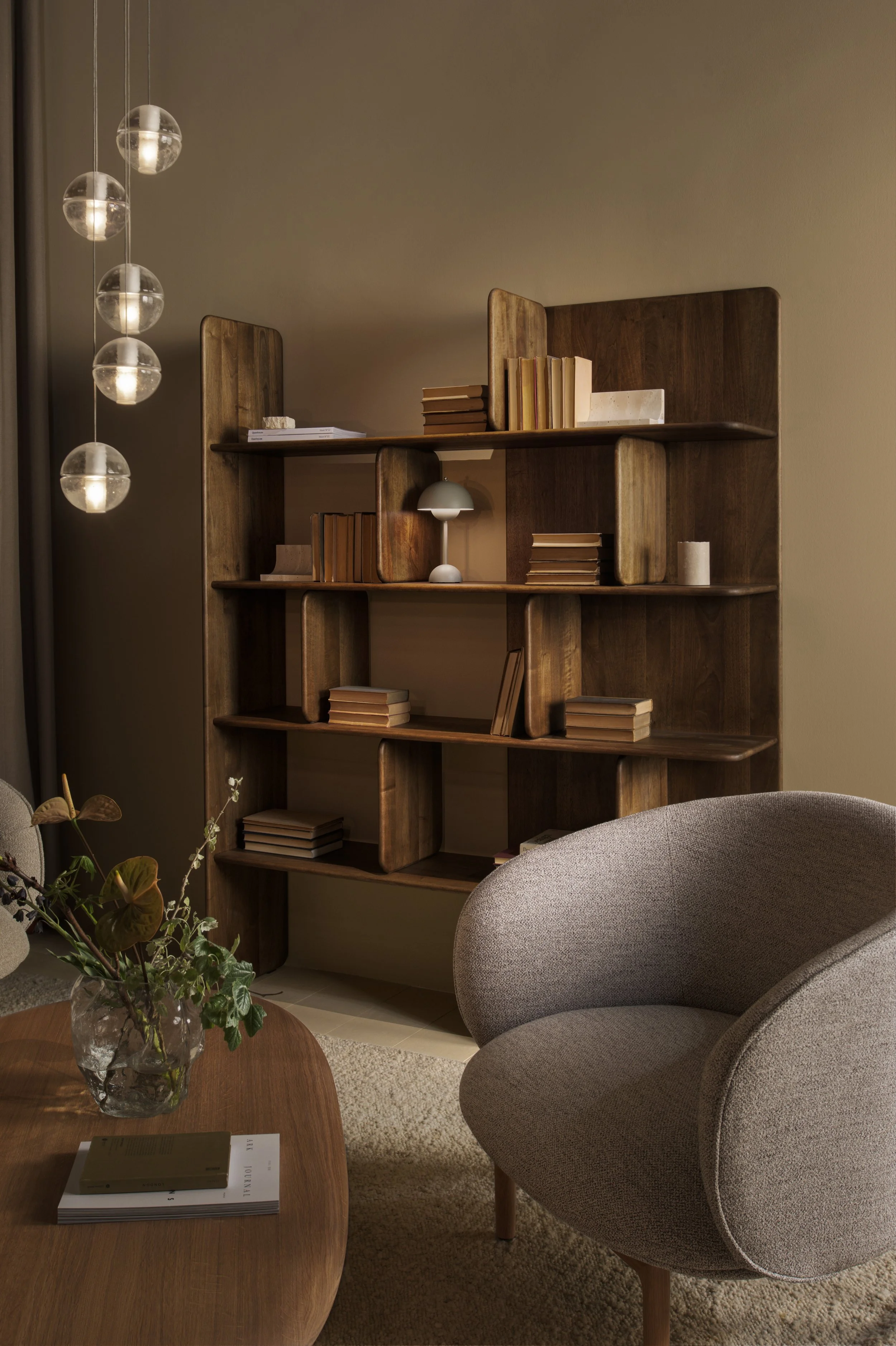 Soft Shelf modular wooden shelving unit by Regular Company