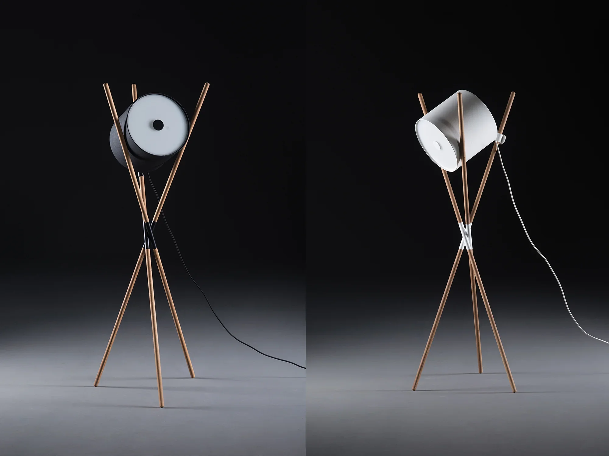 Contemporary lamp combining minimal design with directional lighting