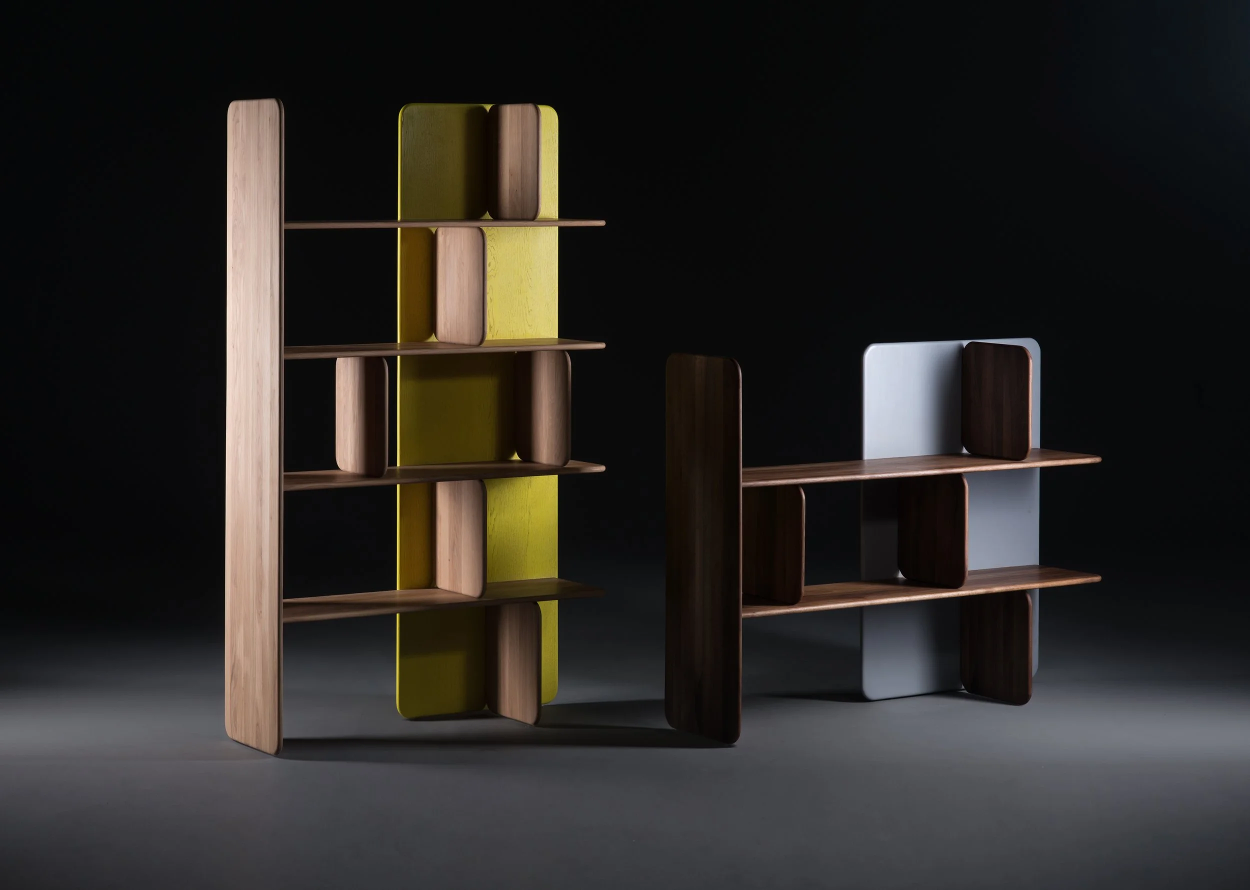 Soft Shelf modular wooden shelving unit by Regular Company