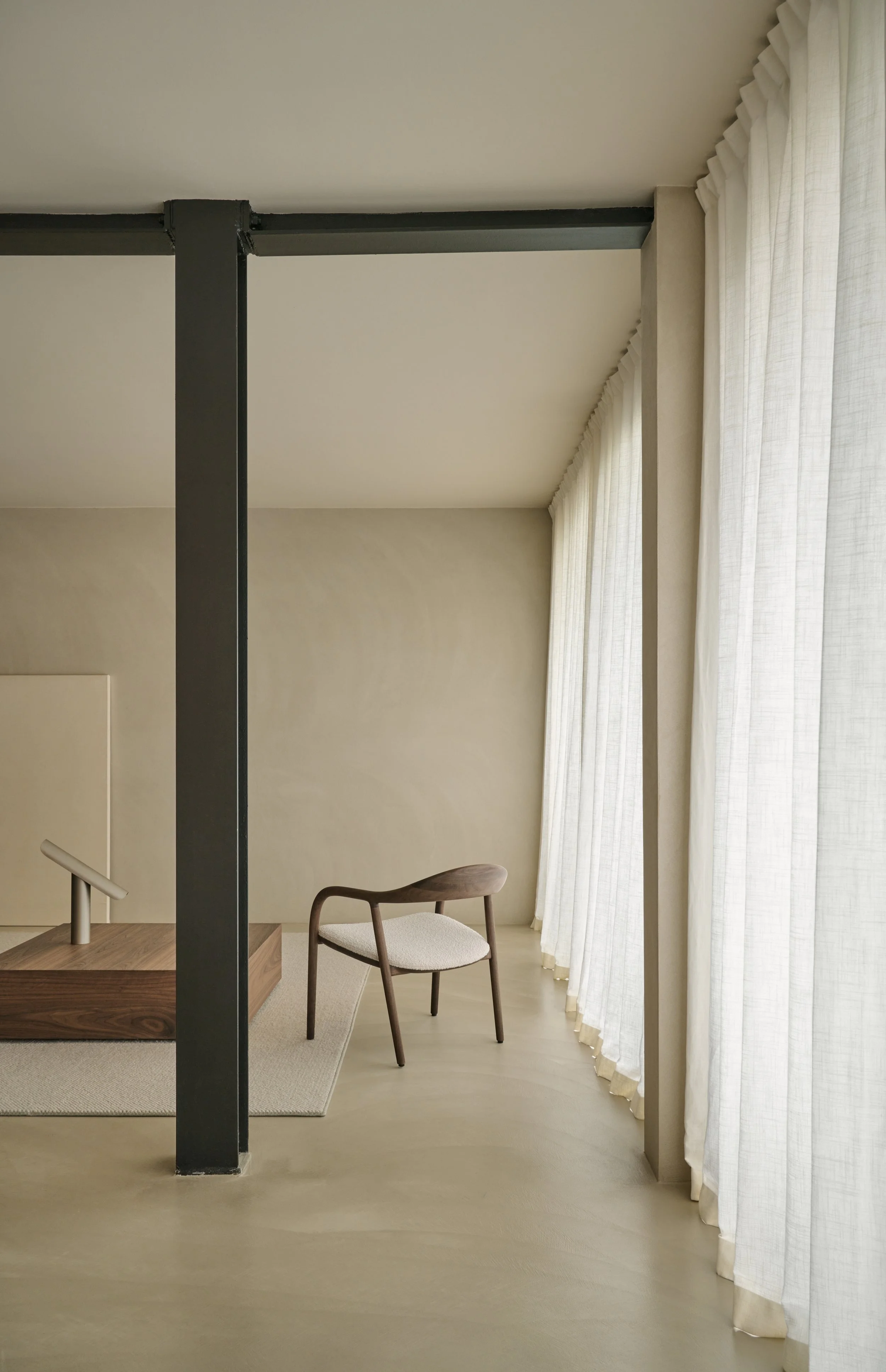 Comfortable lounge chair with ergonomic design and flowing lines