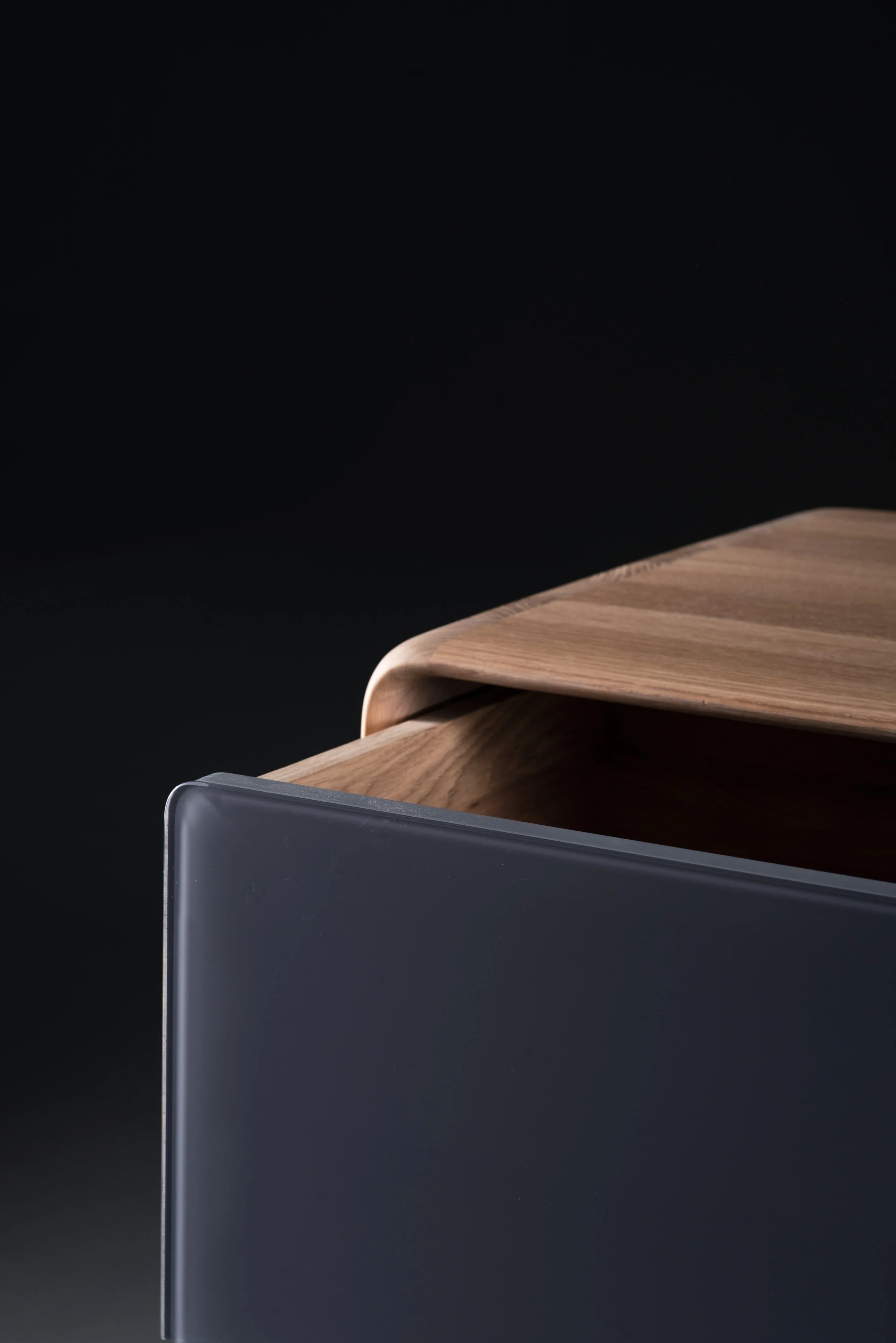 Neva Sideboard with flowing wooden lines and minimalist design