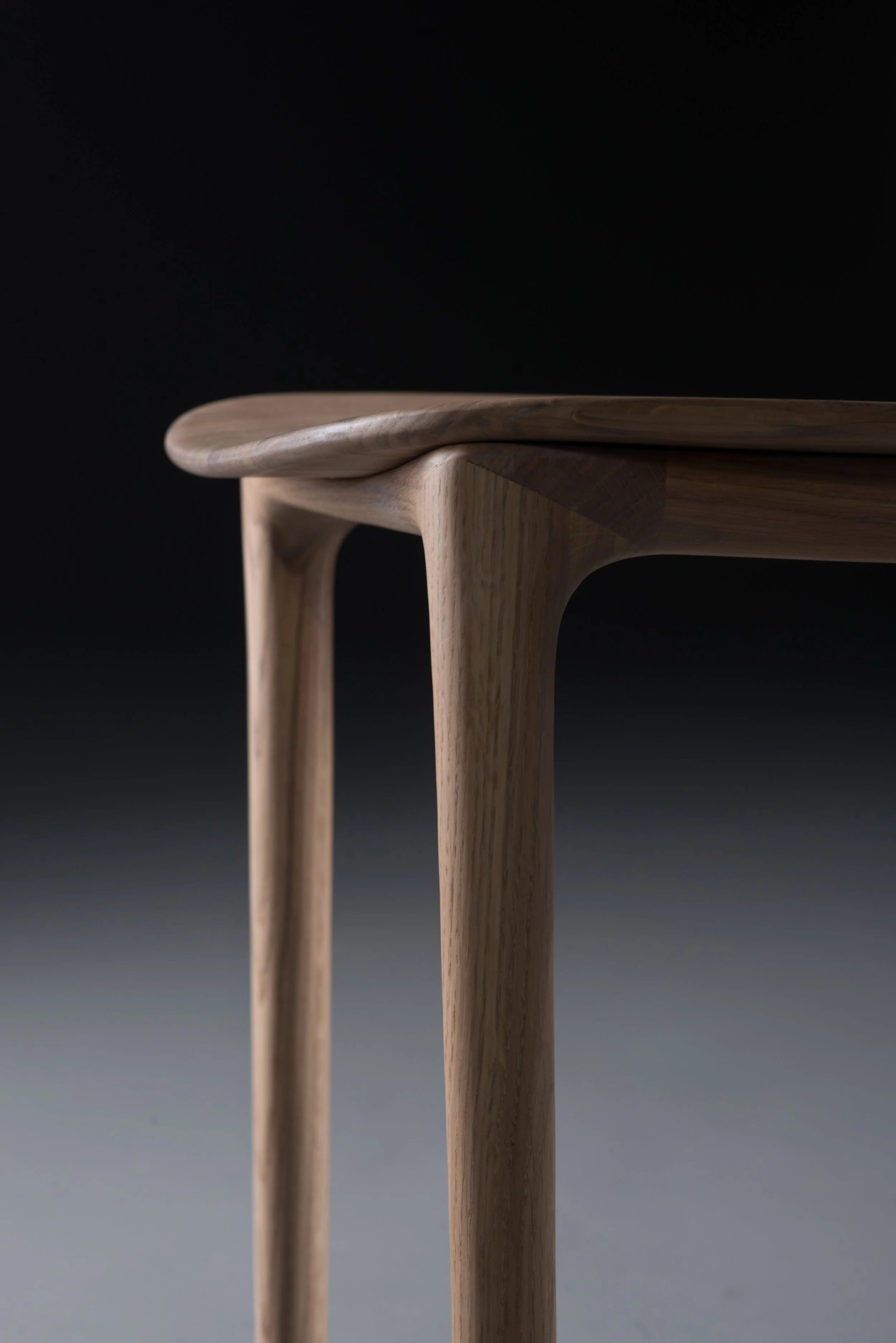 Close-up of Neva Light Chair backrest and joints showcasing refined craftsmanship