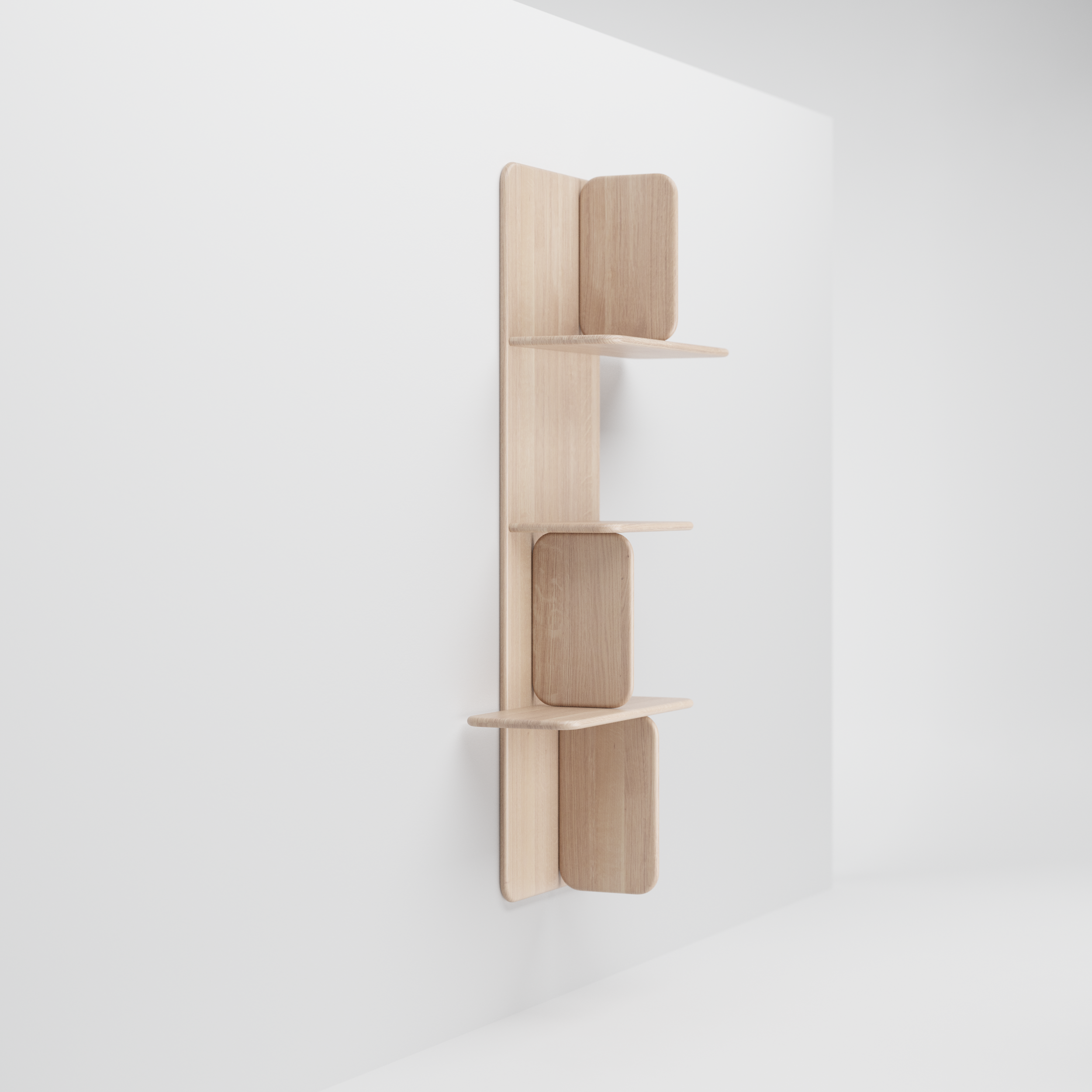 Soft Wall modular wooden shelving unit by Regular Company