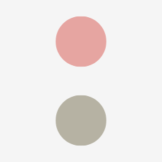 Deux cercles, un rose et un gris, placés verticalement sur un fond blanc.