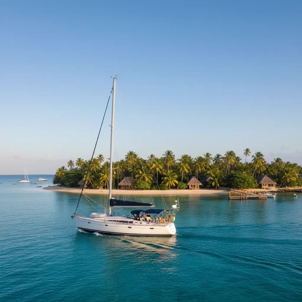Sailing by a deserted island
