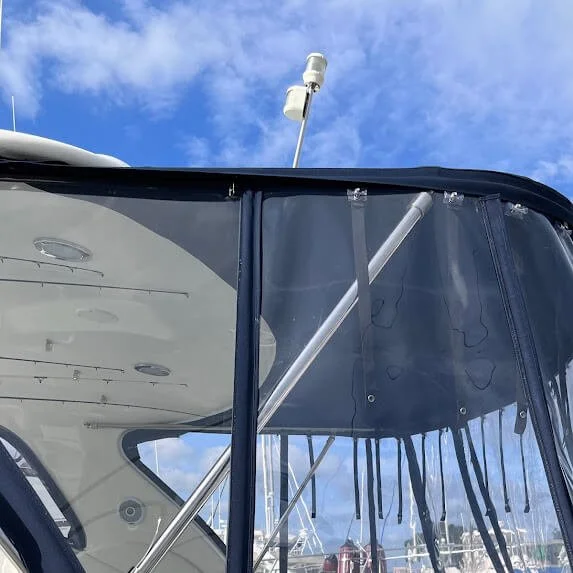Bimini top fabrication Sunbrella marine canvas
