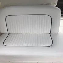 Searay bench seat custom piping - Robie Canvas