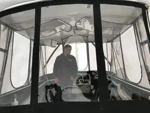 A complete custom enclosure on a 34 Mainship Trawler
