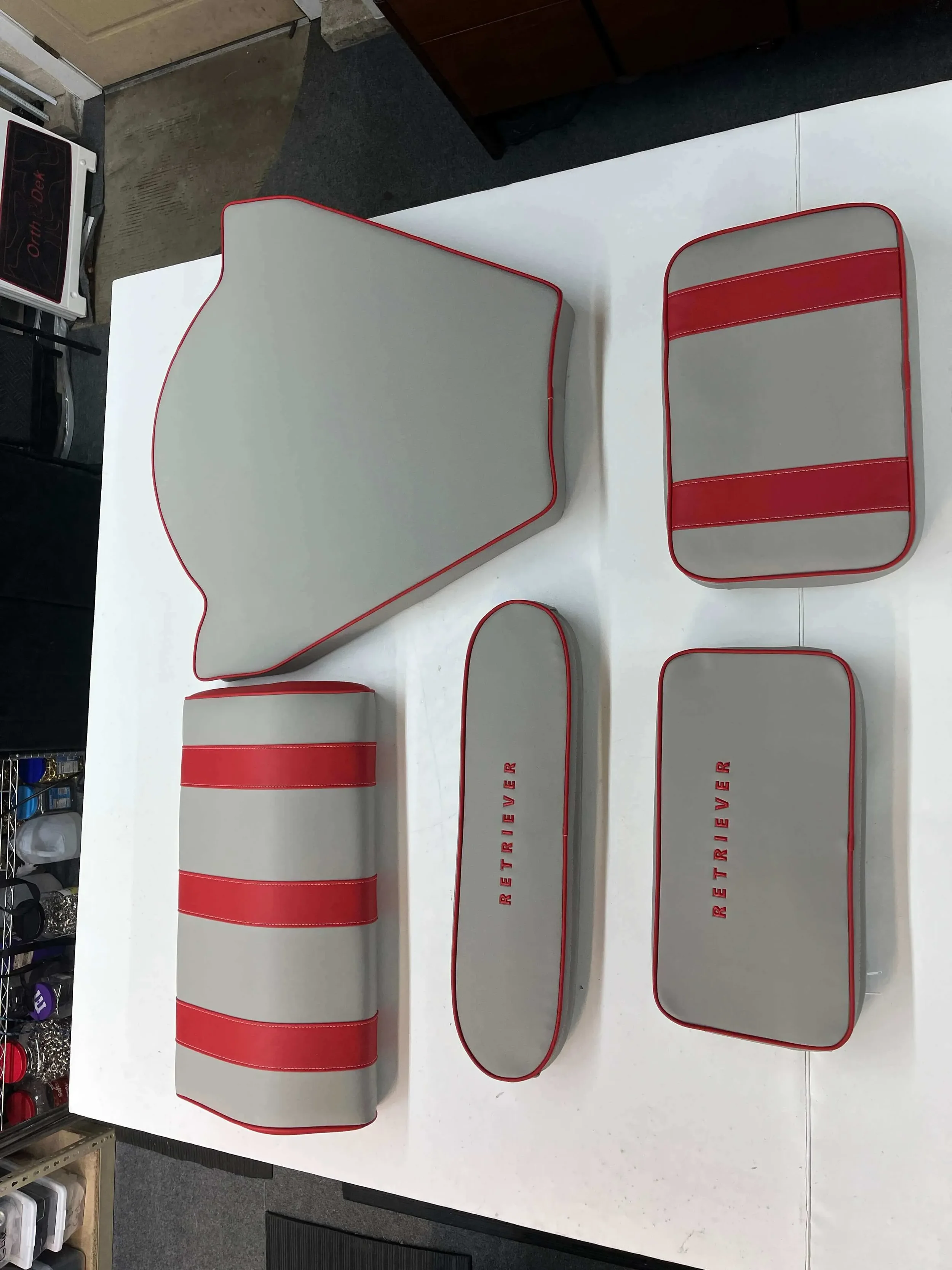 Zodiac Pro 550 custom seat set redone - Robie Canvas