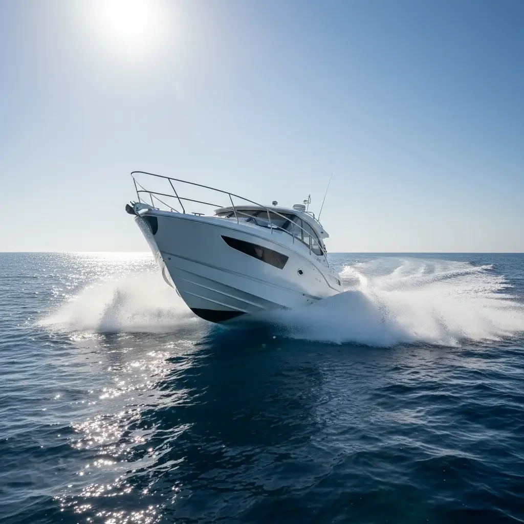 Larger cruiser heading toward Block Island
