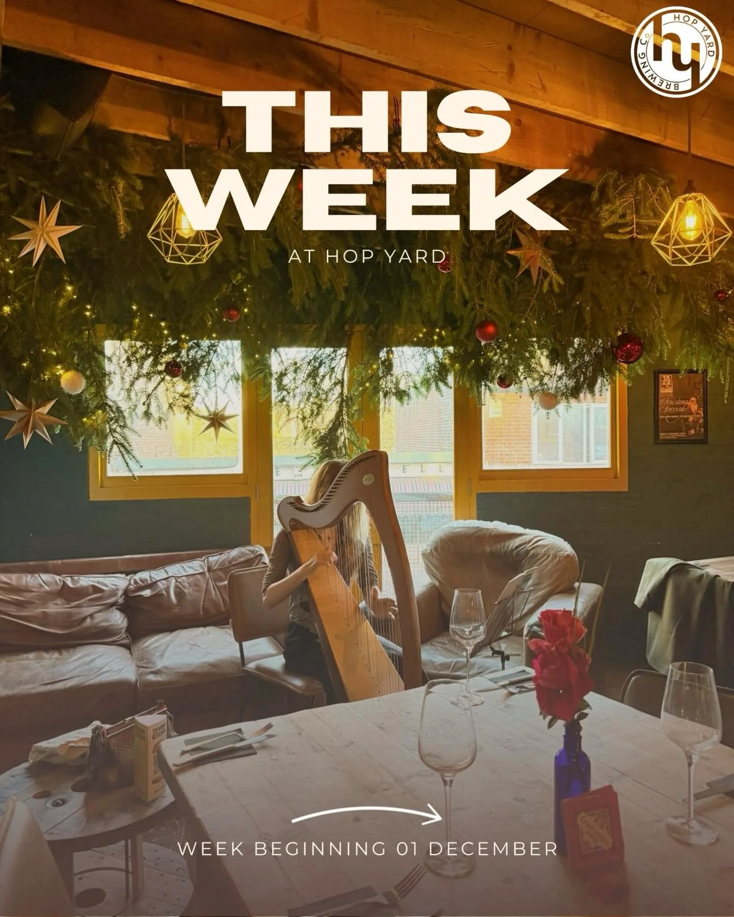 We are kicking off December with a busy week of exciting events! Swipe to find out what&rsquo;s on⛄️💛

Open hours:
Wednesday- 17:00- 23:00
Thursday- 17:00- 23:00
Friday- 12:00 - 00:00
Saturday- 12:00- 00:00
Sunday- 12:00- 22:00

To book a table:
📱S