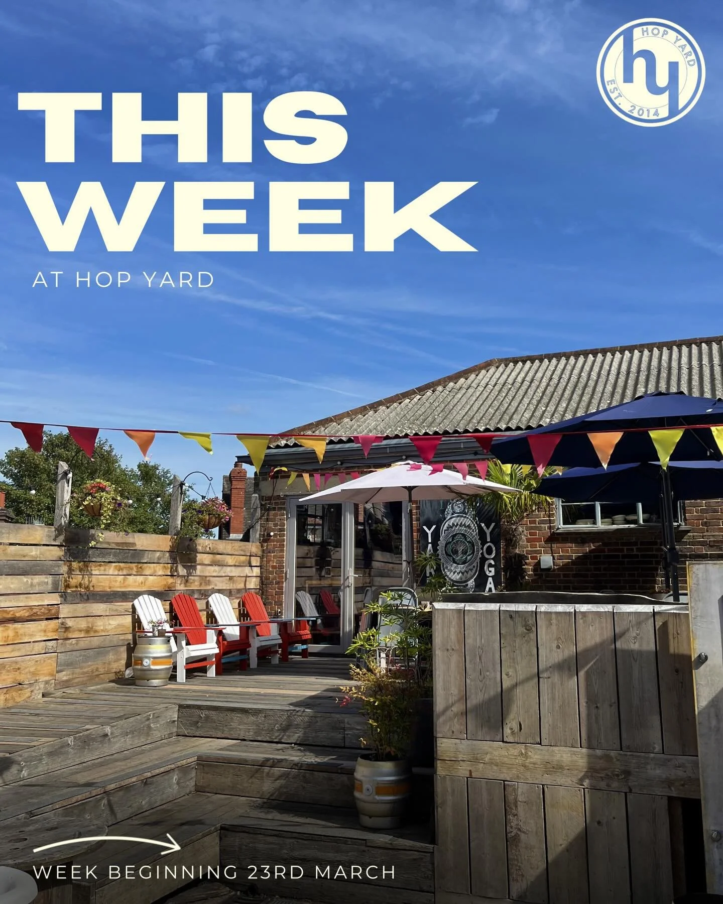 Another busy week at Hop Yard🌻👉Swipe to find out what events we have on.

Send us a DM or head over to our website to book a table.

#livemusic #djset #pubquiz #pubgrub #sussex