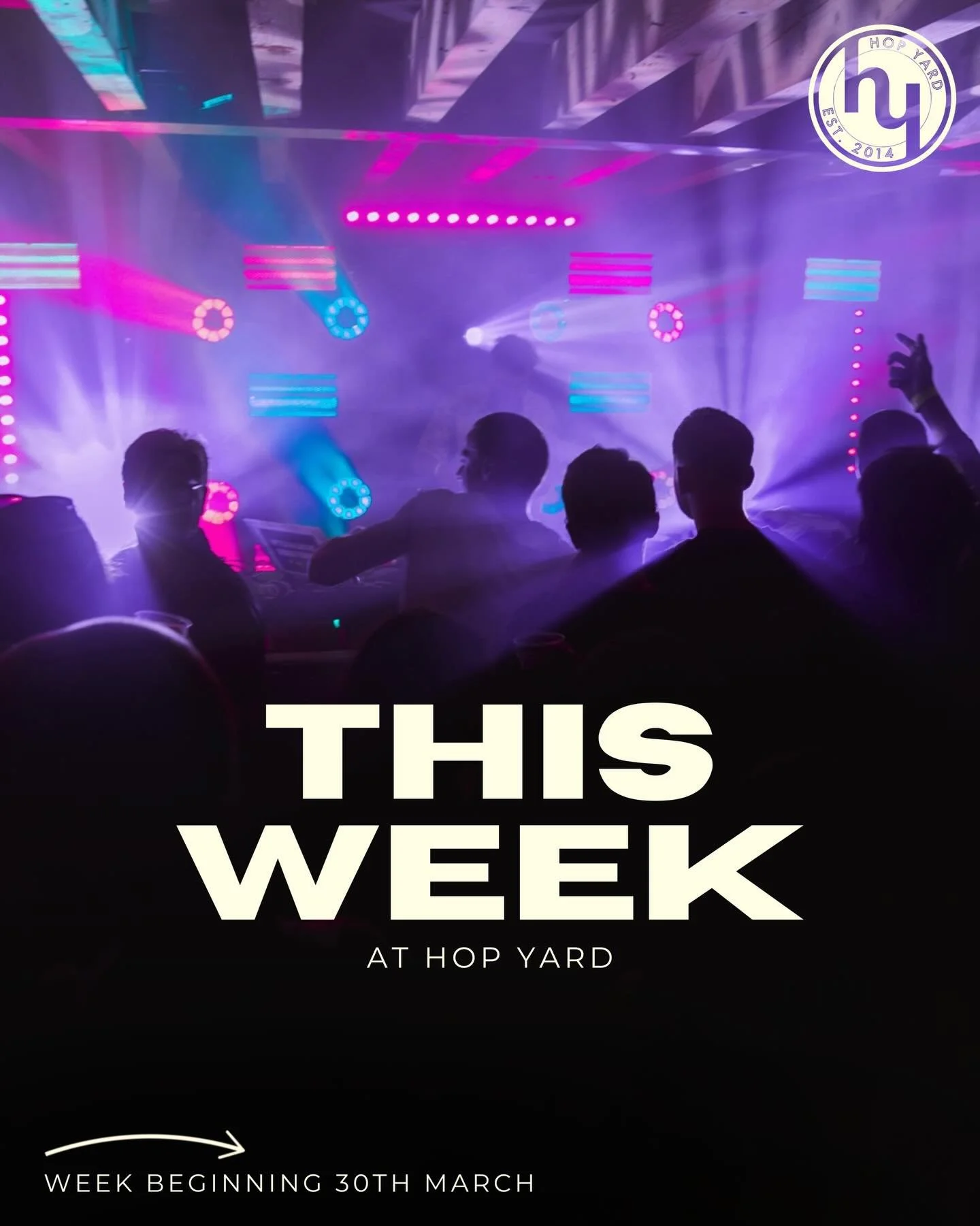 This week at Hop Yard:
🎸Thursday - Hop Jam: Jam Session
🎧Friday - Insound: House, Techno &amp; Electronica
🪩Saturday - Zak Mendoza &amp; Fwends: House &amp; 140 beats
🍽️Sunday - Easter Sunday Roast Dinner &amp; Live Music

Free entry all weekend!