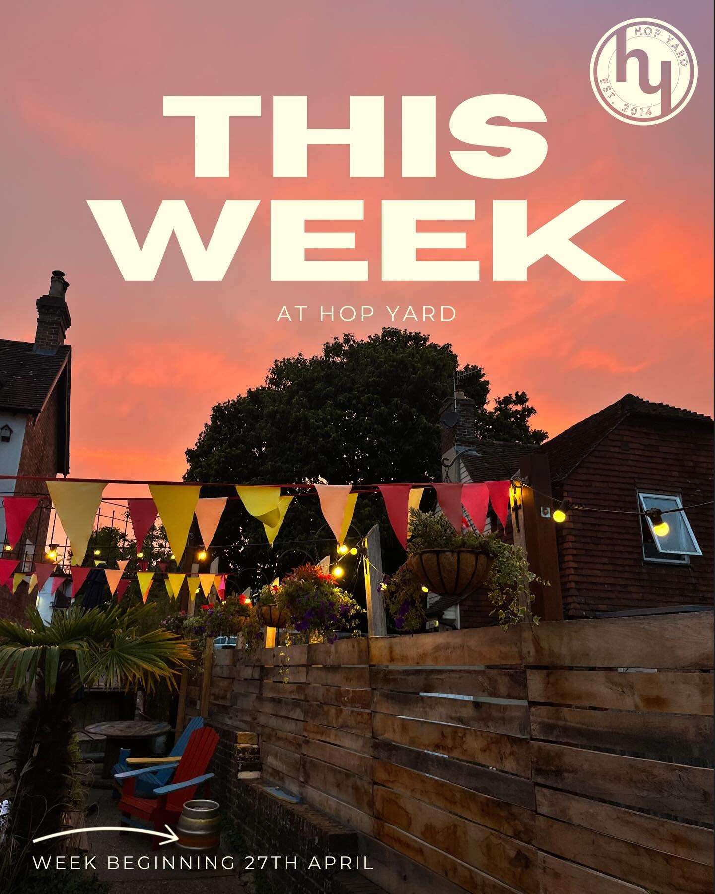 Another busy Spring week coming up..🌻🌞

This weeks events⬇️

WED 29TH
- Folk tunes night

THU 30TH
- Music Quiz with @jonnylewisents - dm us to book your teams table

FRI 01ST
- Hop Yard Fridays: Afro House &amp; Nu Disco with DJ Robbie J

SAT 02ND