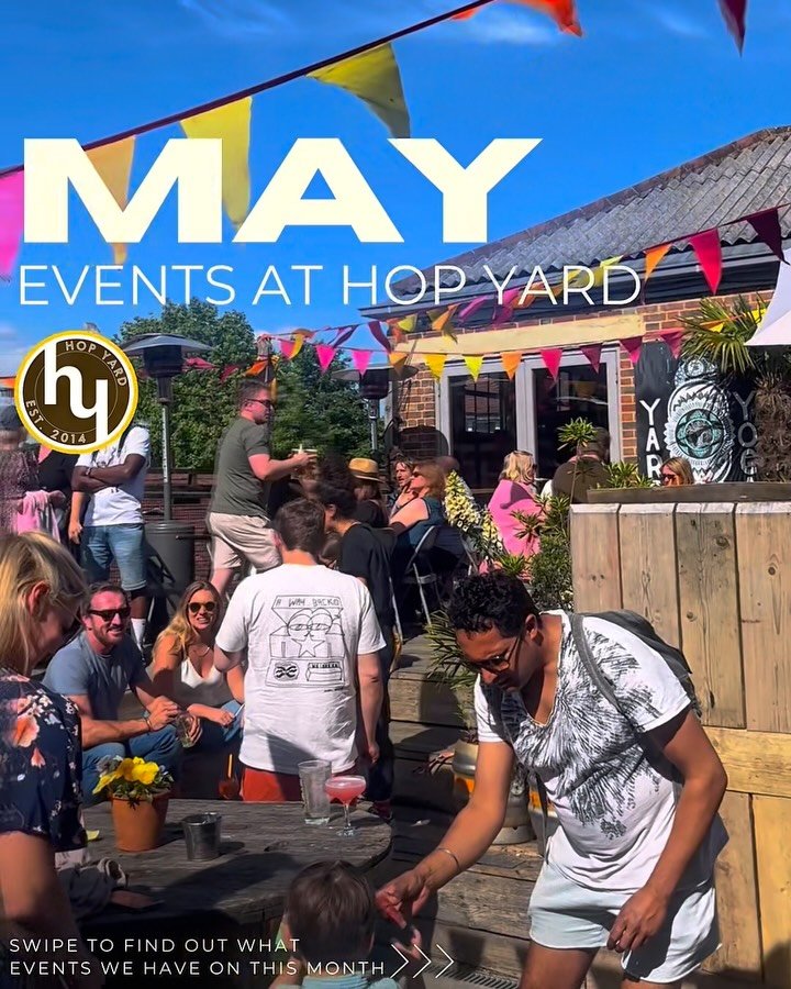The days are longer &amp; the sun is starting to shine.. spend May with us at Hop Yard🌞 

Swipe to find out what exciting events we have coming up this month, or head over to our website fore more info!

#independentvenue #livemusic #clubnight #pubg