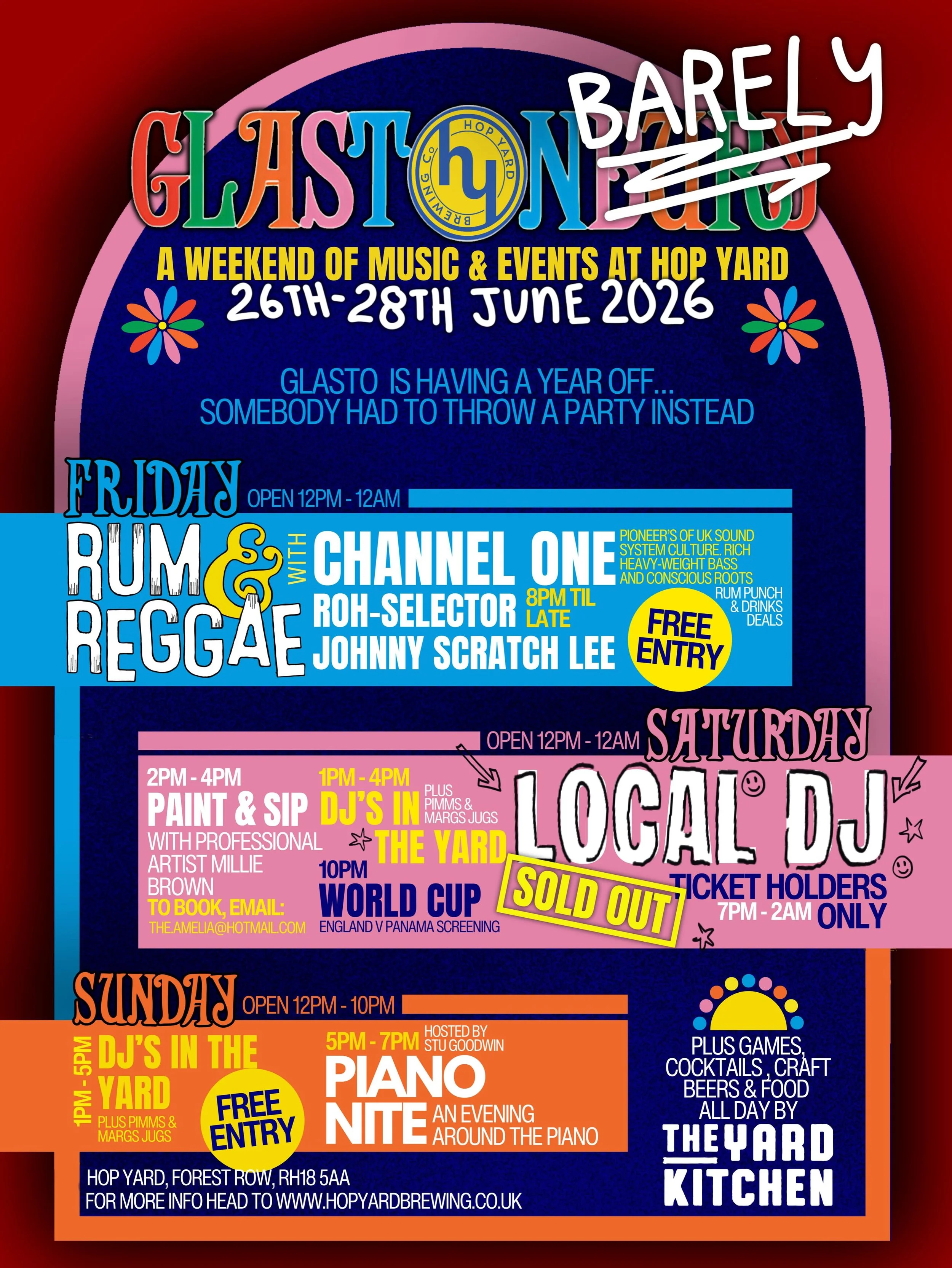 Glasto is having a year off&hellip; somebody had to throw a party instead🪩 On 26th - 28th June we are putting on a full weekend of music &amp; events! 

FRIDAY:
[8pm - 12am] On Friday night we are buzzing to be joined by pioneers of UK Sound System 
