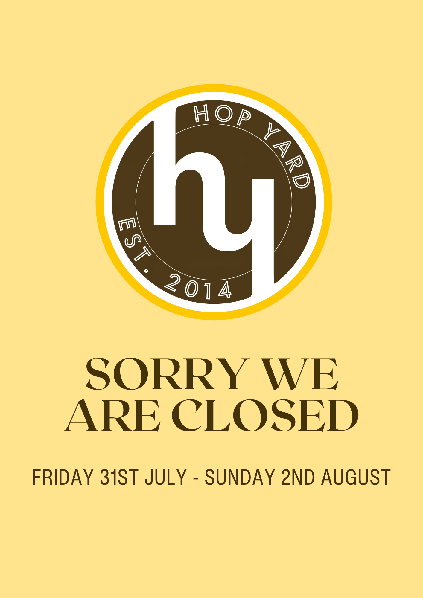 Sorry We Are Closed