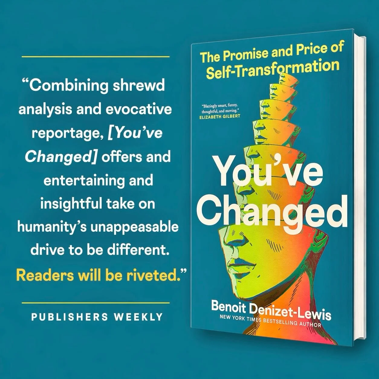 YOU&rsquo;VE CHANGED&mdash;my six-year exploration of human change during bewildering times&mdash;is out tomorrow! 

Check out some of the nice things people&mdash;including @elizabeth_gilbert_writer, @tom_junod, @jkirchick, @jnoisecat, and @sessumsm