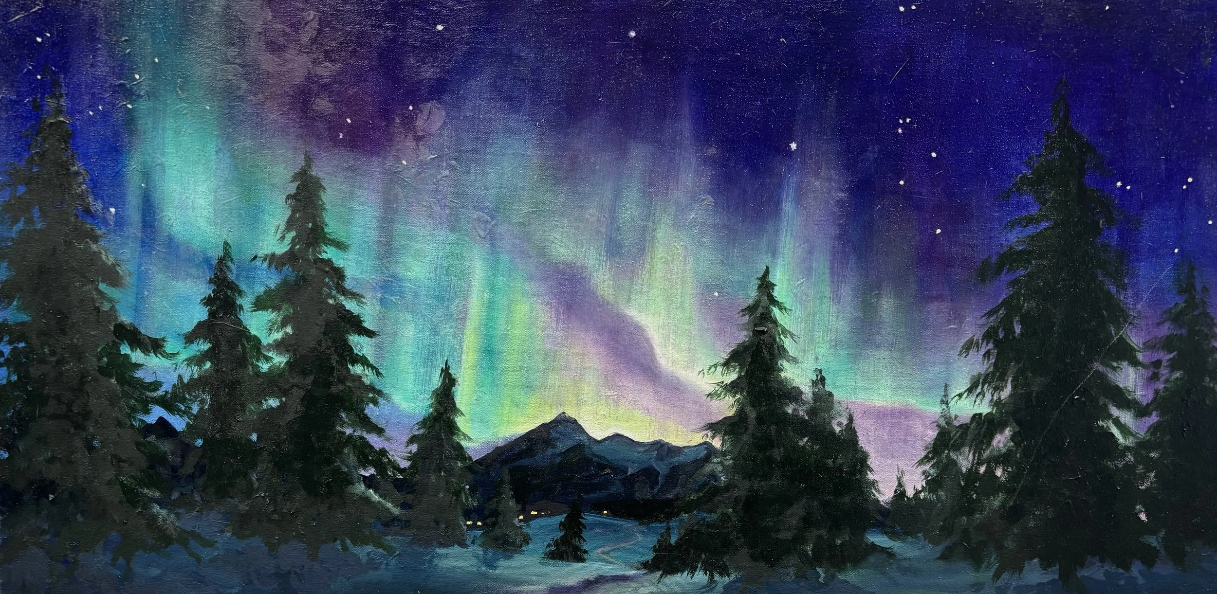 Northern Lights 46x92cm / 18x36in £950