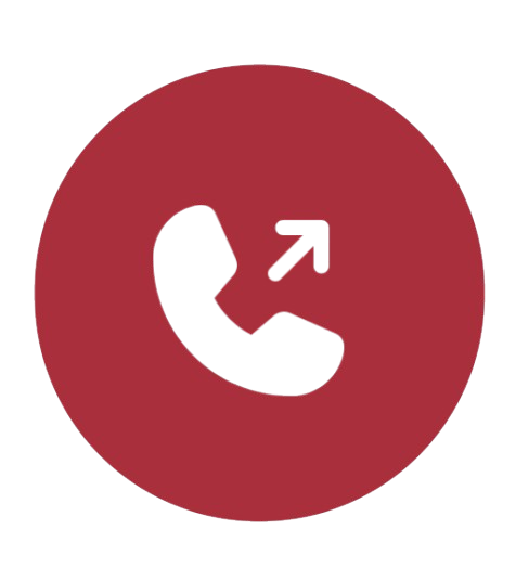 Icône de téléphone dans un cercle rouge