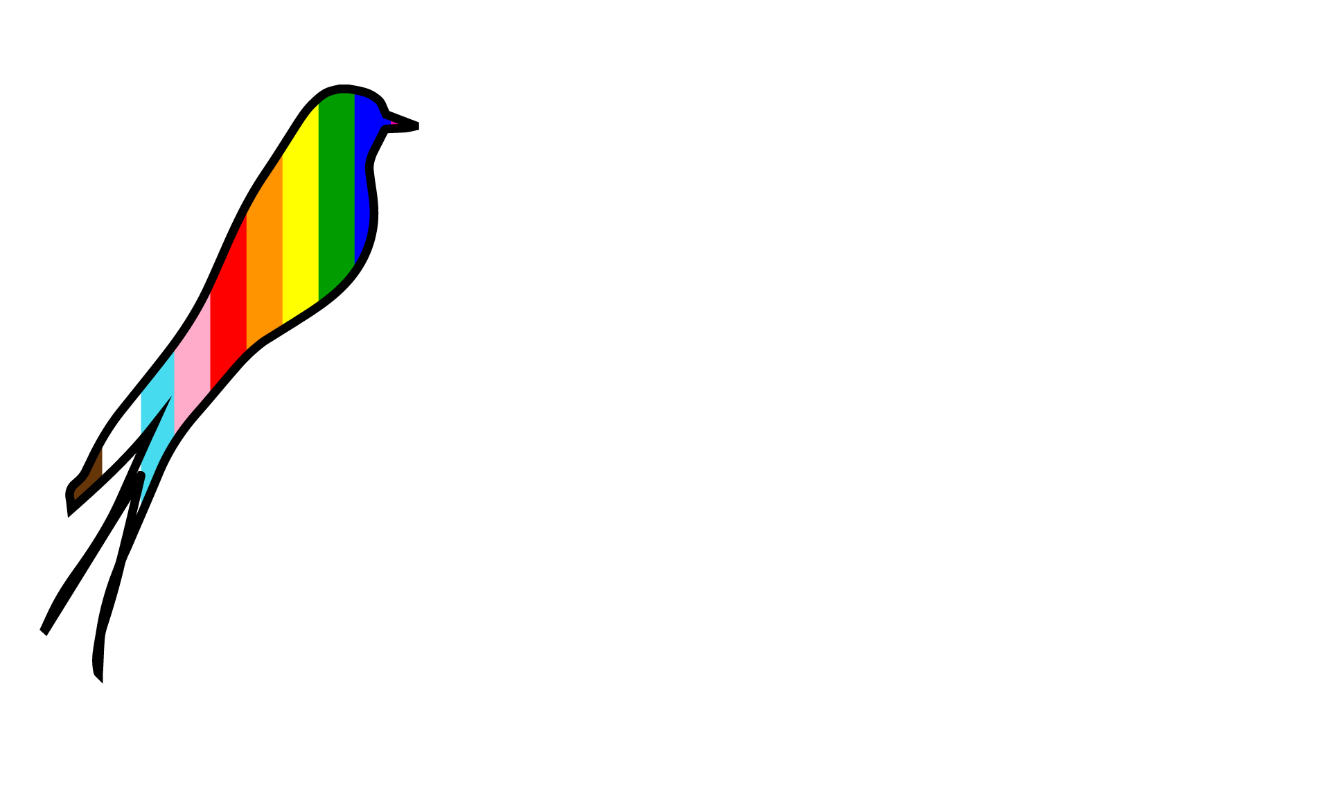 Logo of Mockingbird Counseling featuring a stylized rainbow-colored bird on a black background with white text