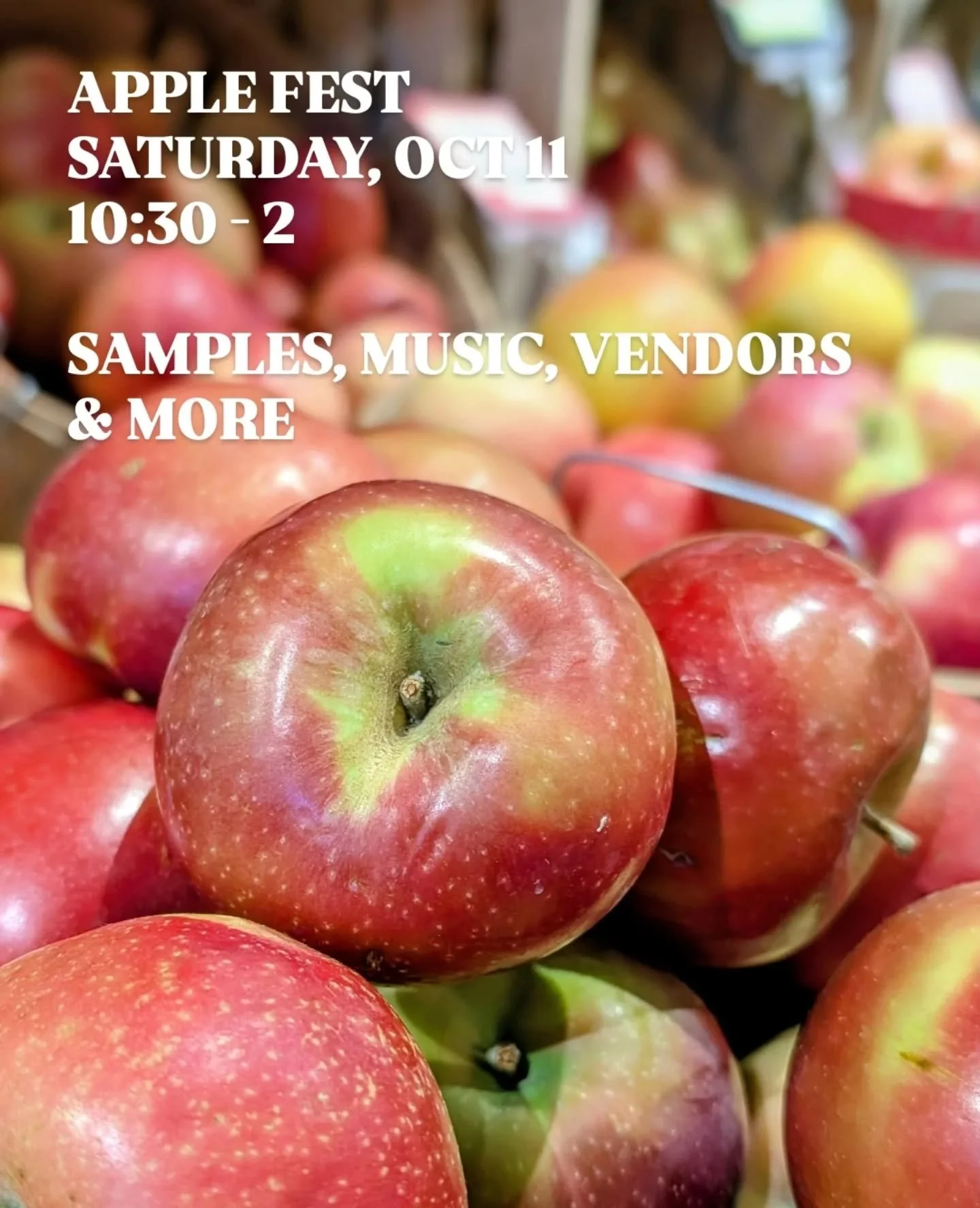 Dreaming of all the apples I'm about to eat tomorrow at our first annual APPLE FEST 🍎🍏🍎🍏🍎 
Saturday October 11, 10:30 - 2 on the patio