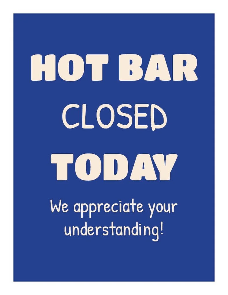 Our Hot Bar is closed today, but our caf&eacute;, salad bar, and Grab &amp; Go selections are fully stocked and ready for you &hearts;️✌️✨