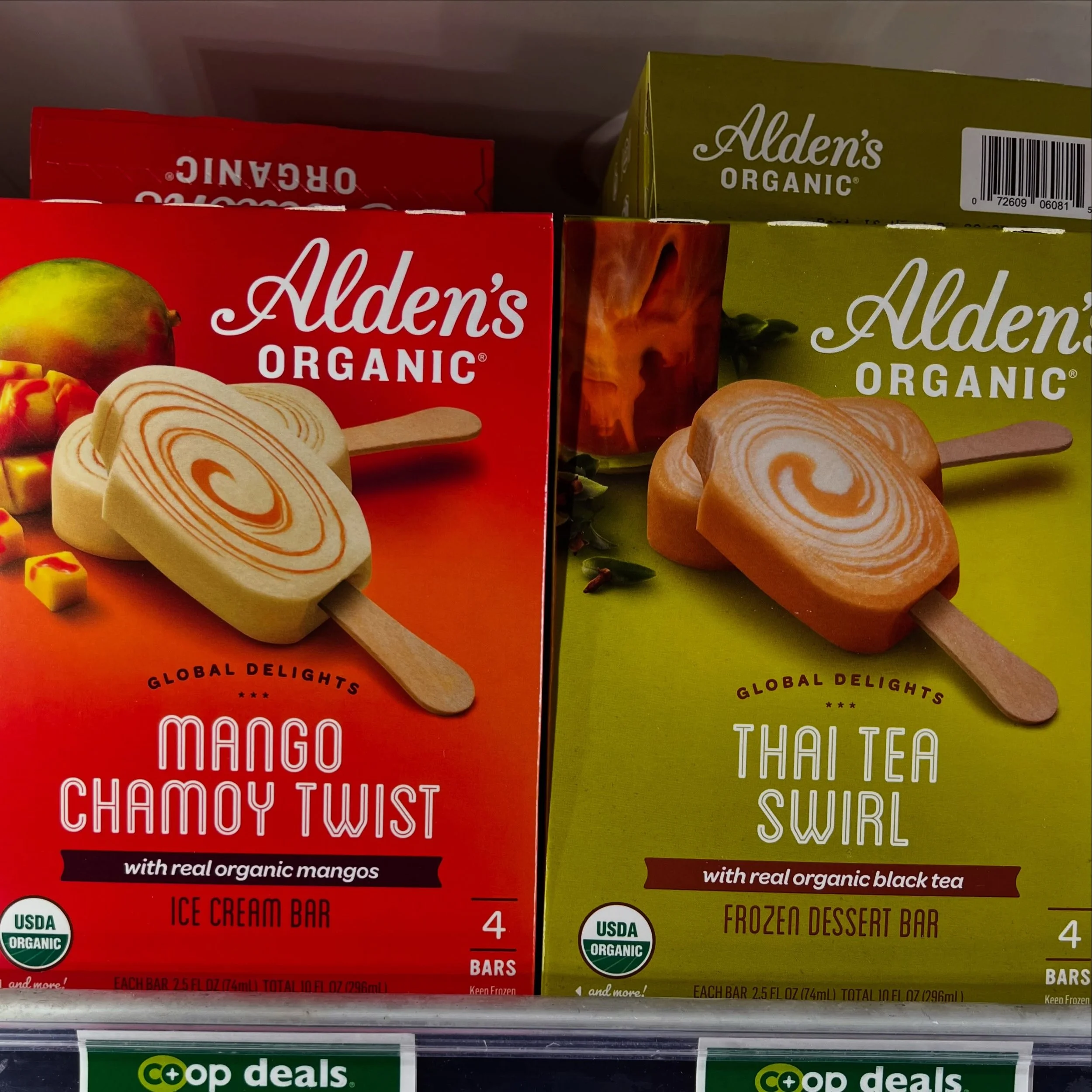 We&rsquo;ve got some new additions to your Co-op Ice Cream Shop 🥰

🟡 @aldensicecream Mango Chamoy Twist &amp; Thai Tea Swirl&mdash; which one are you trying? (Psssst&hellip; they&rsquo;re on sale through August 4th! So&hellip; both, right? 🤭)

🟡 