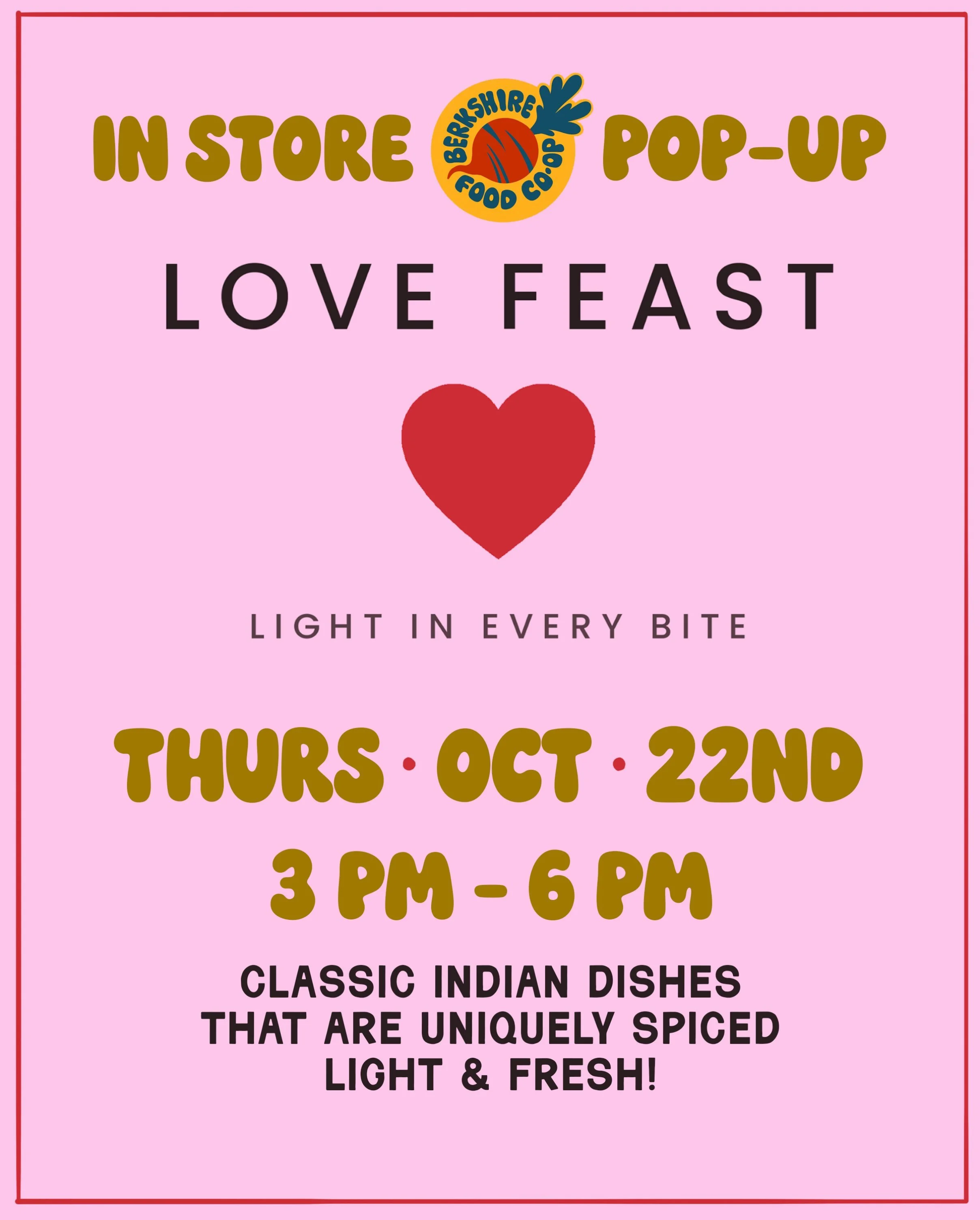 Join us this Thursday for a delicious and wonderful pop-up experience💫 @love.feast.ny is the heart and soul creation of Kamini Oppenheimer, whose lifelong passion for cooking grew into a business in 2012 while she was raising her family. Since then,
