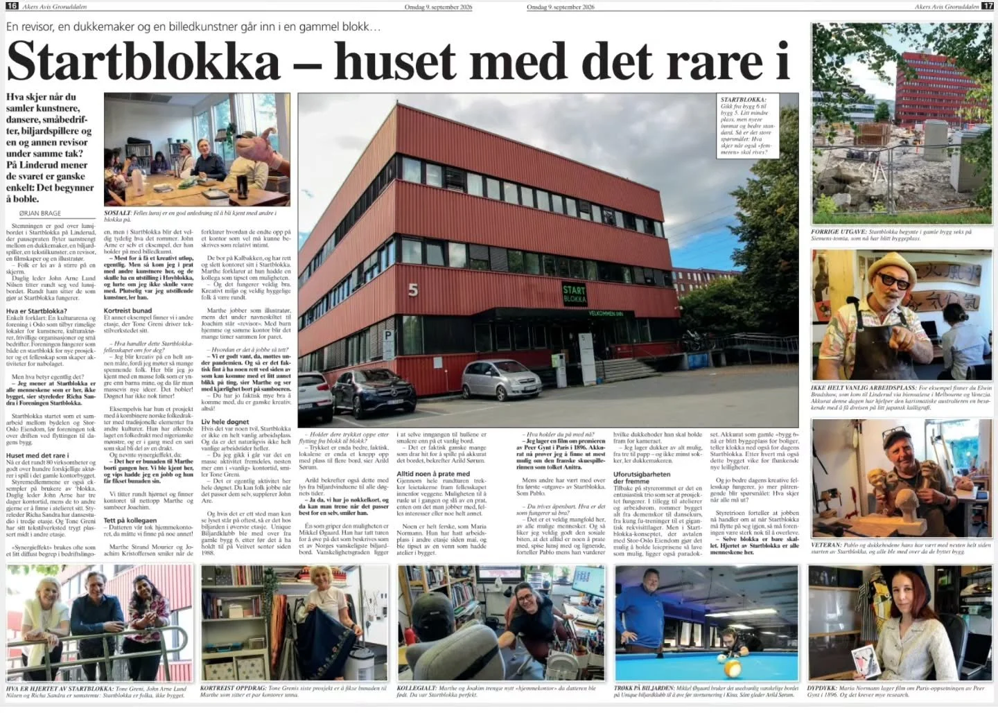 Fikk du med deg at Aker Avis Groruddalen hadde en dobbeltside om Startblokka? 🤩