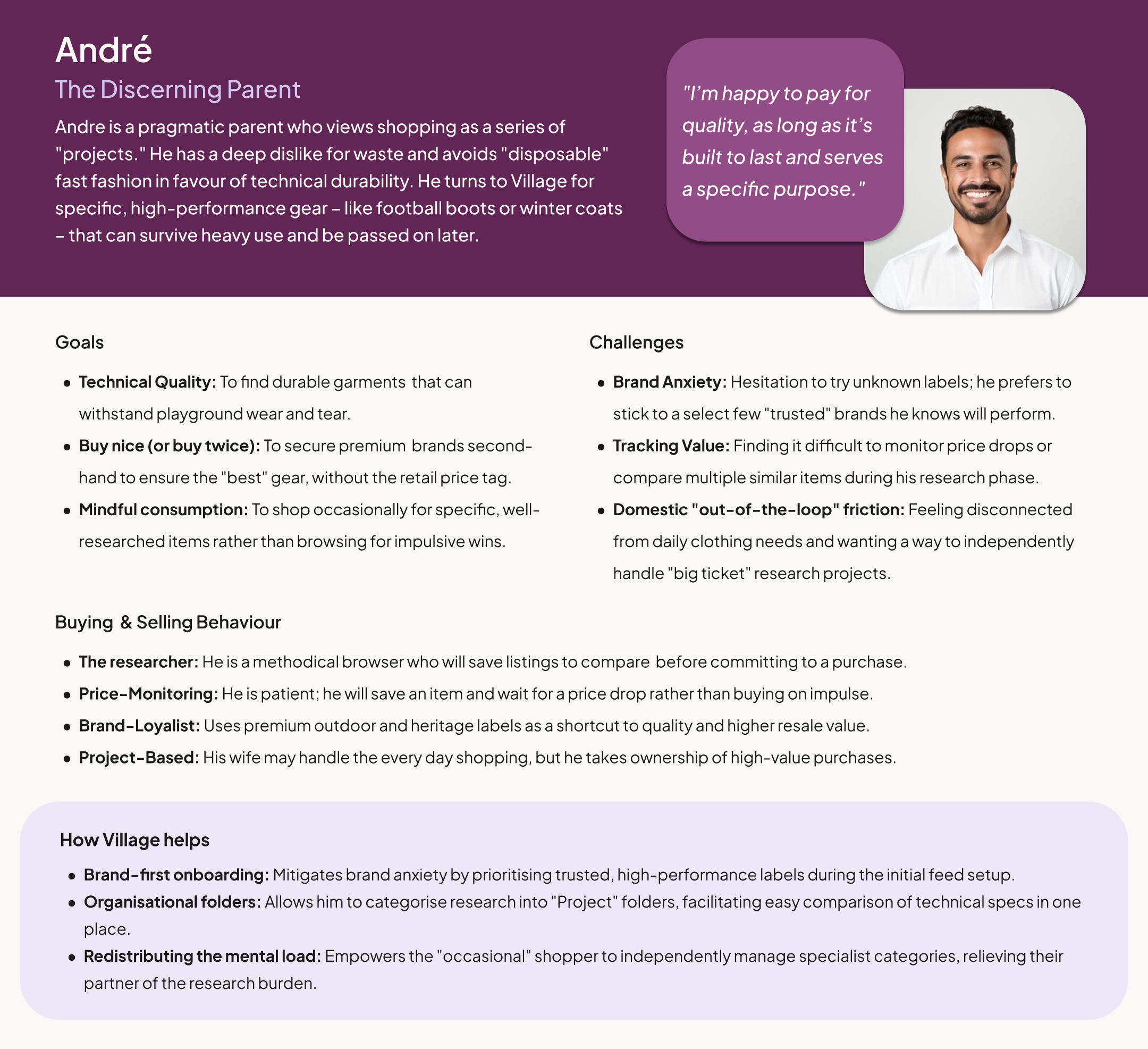 André, the discerning parent