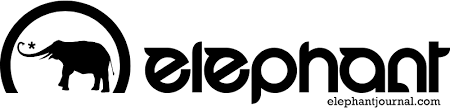 Elephant Journal logo with a silhouette of an elephant inside a circle, crescent moon, and star, with the word 'elephant' in stylized black font.