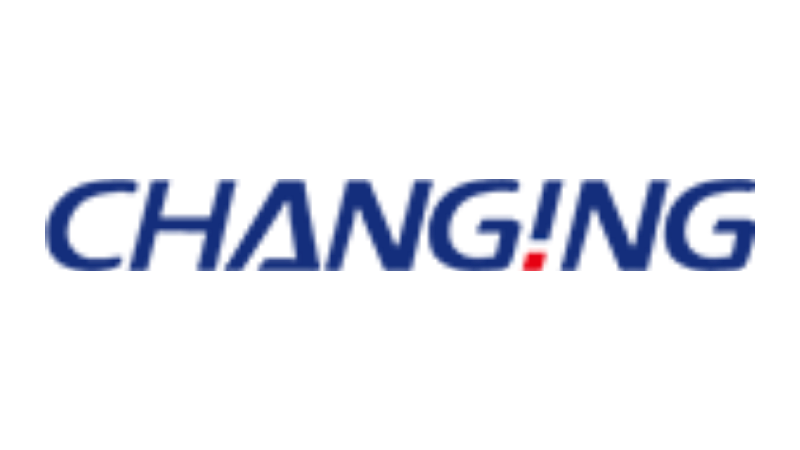 Changing logo in blue and red with a stylized letter G