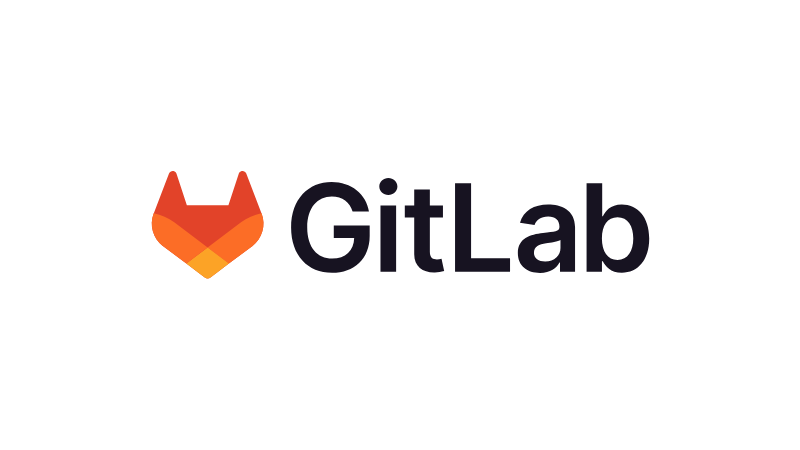 GitLab logo with a stylized fox head icon in orange and red, and the text 'GitLab' in black.