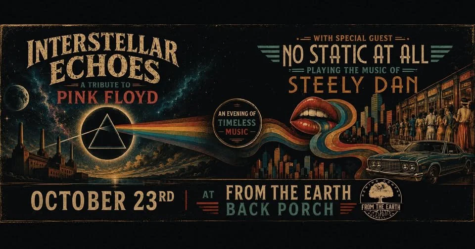 BACK PORCH: Interstellar Echoes (Pink Floyd Tribute) and No Static at All (Steely Dan Tribute) (TICKETED) 