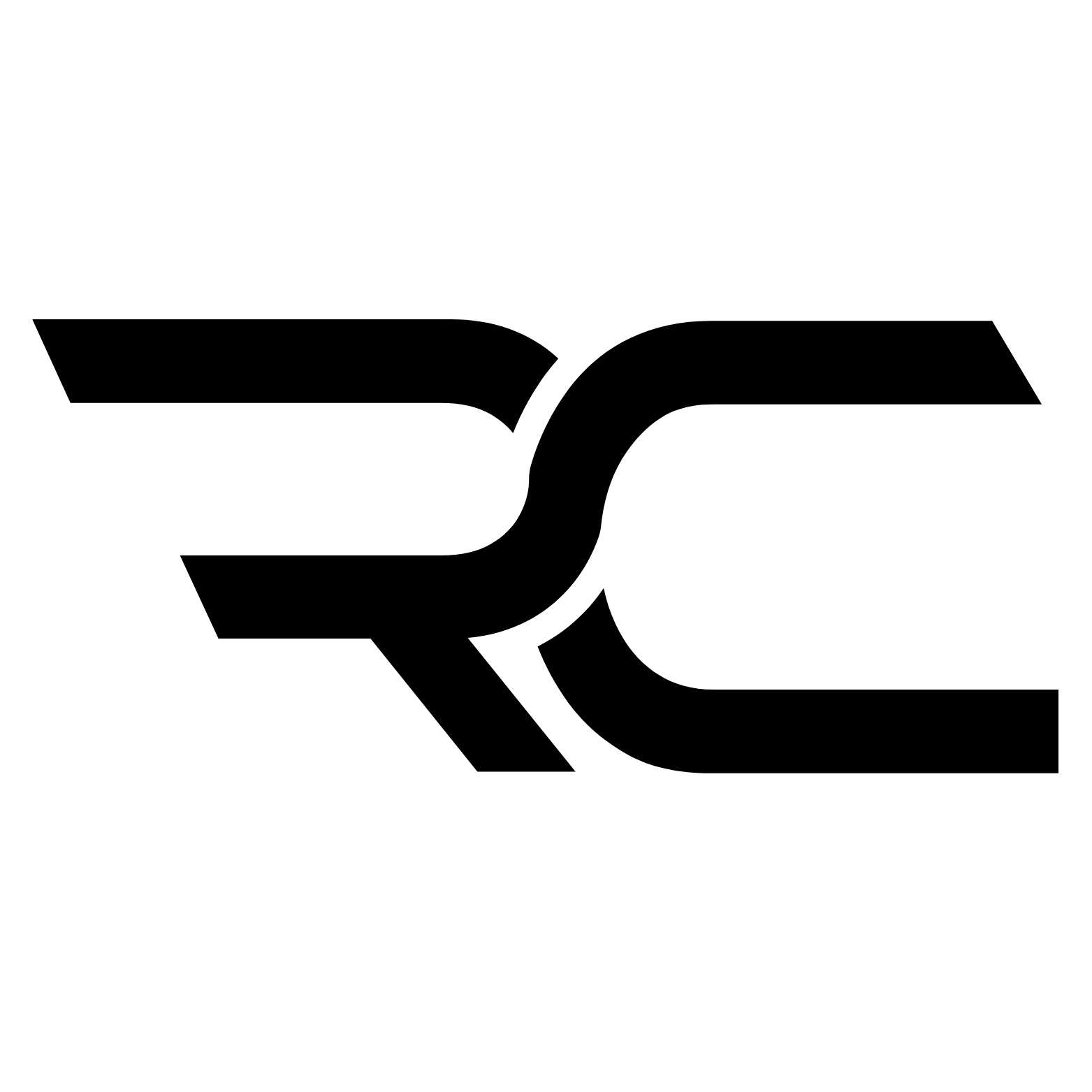 Stylized black logo with interwoven 'R' and 'C' characters on white background.