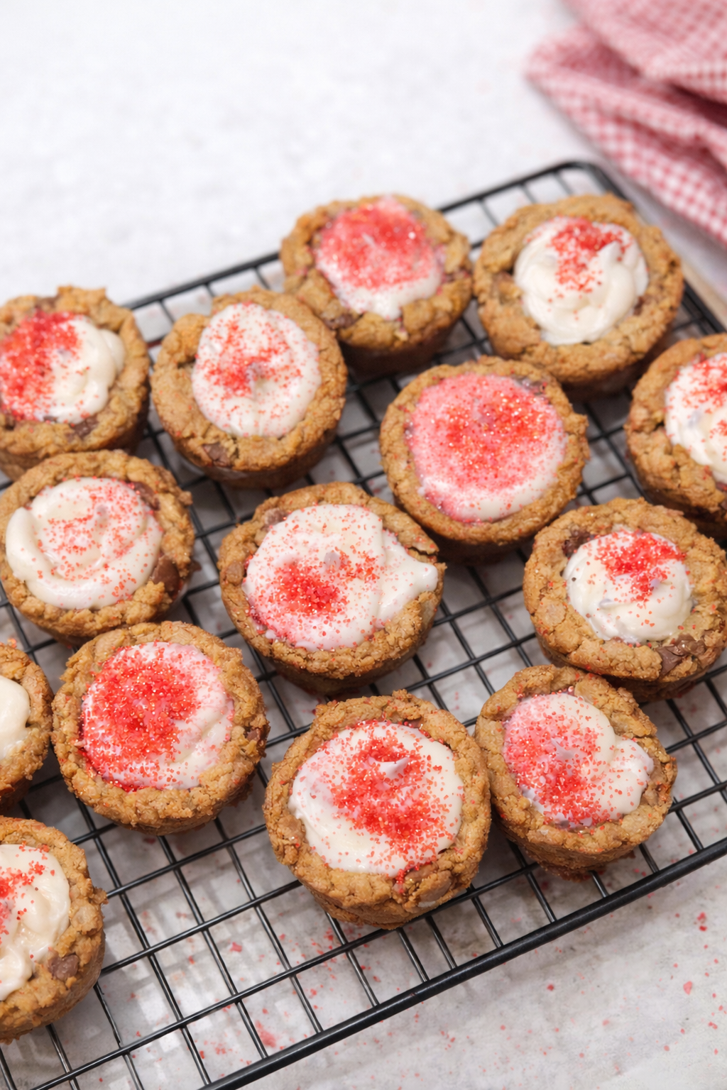 Cookie Bites Topped with Buttercream Frosting 