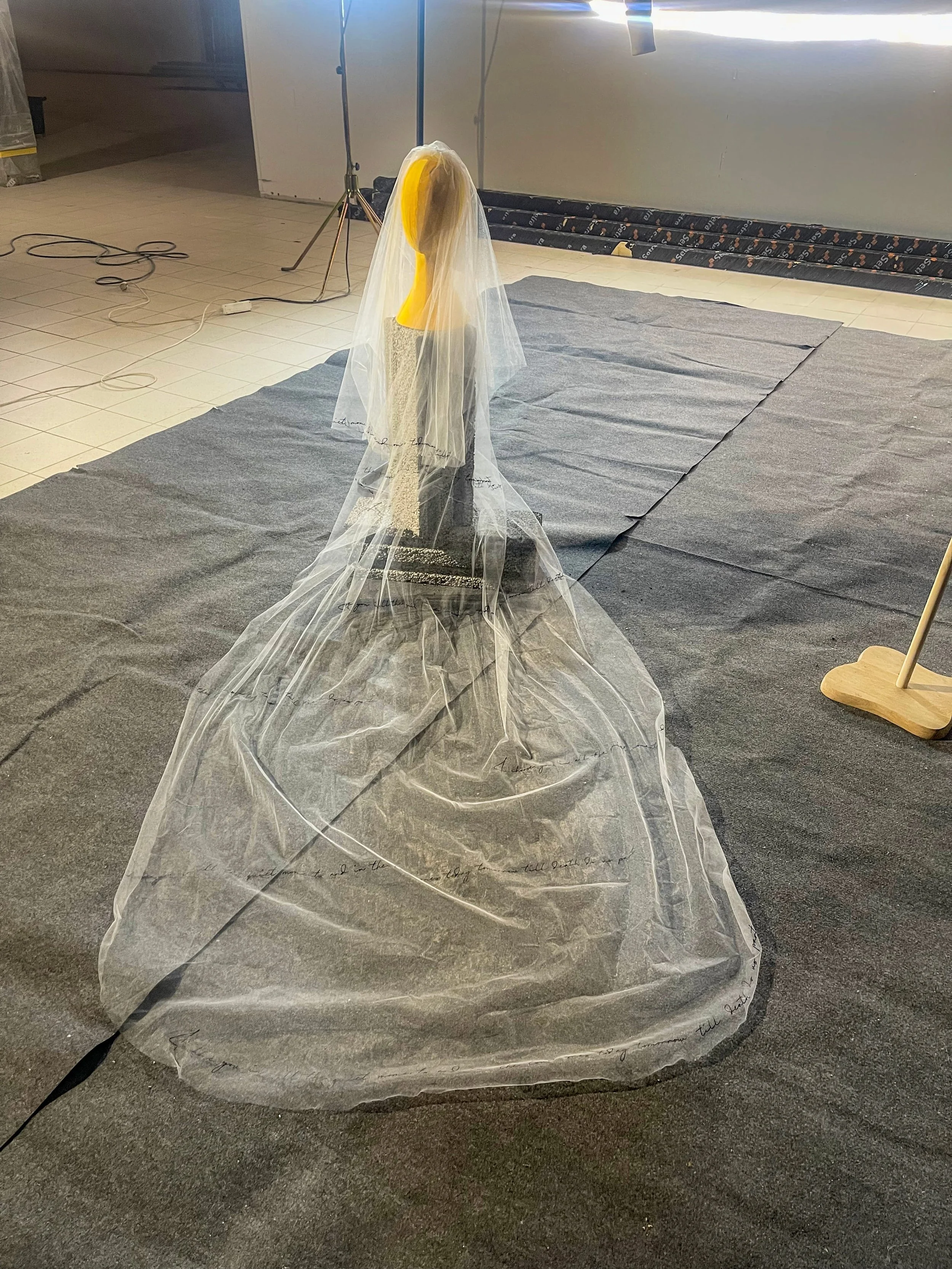 Cathedral veil w. Blusher, In Ink