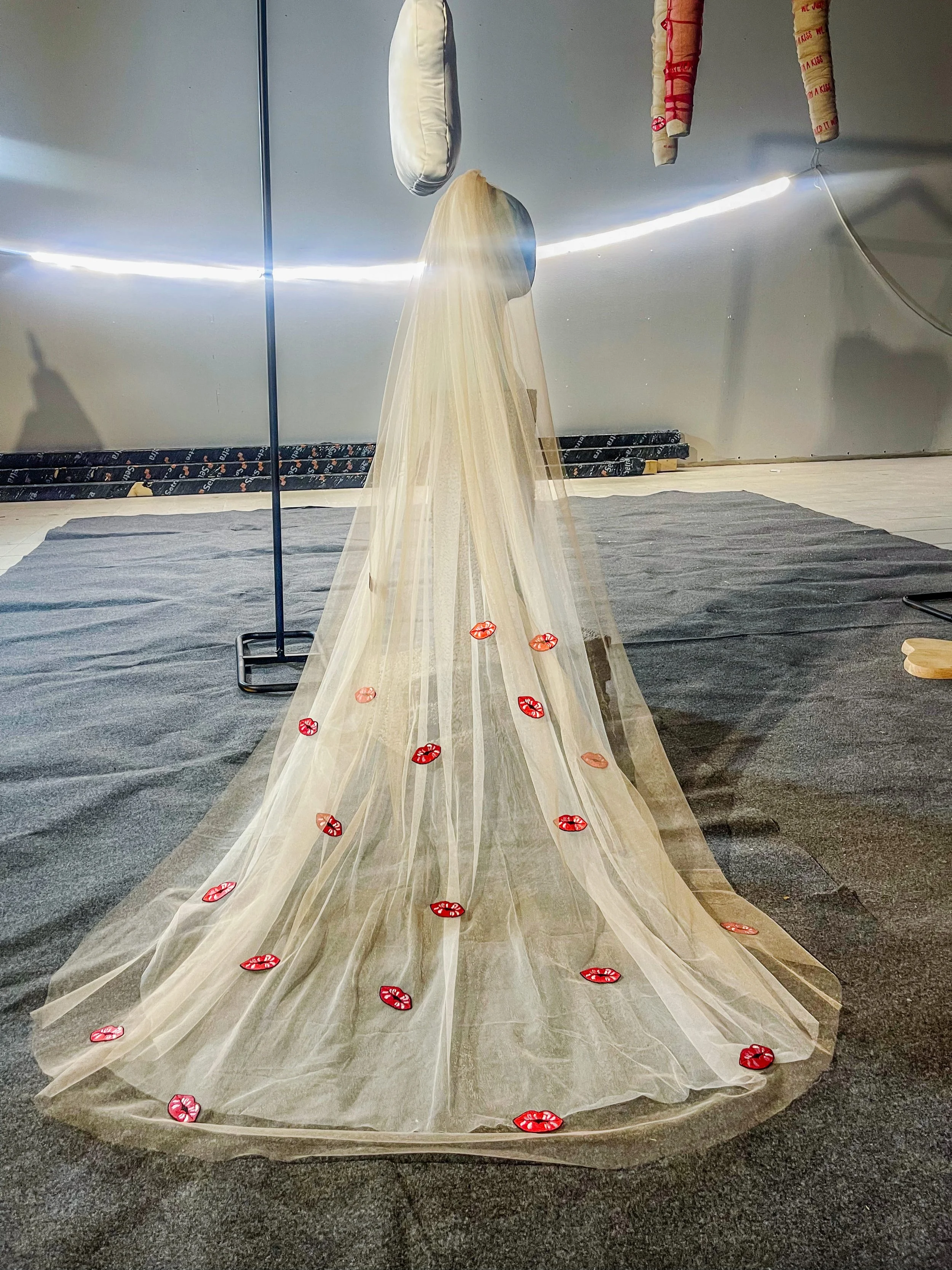 Floor-length double veil, Sealed with a Kiss