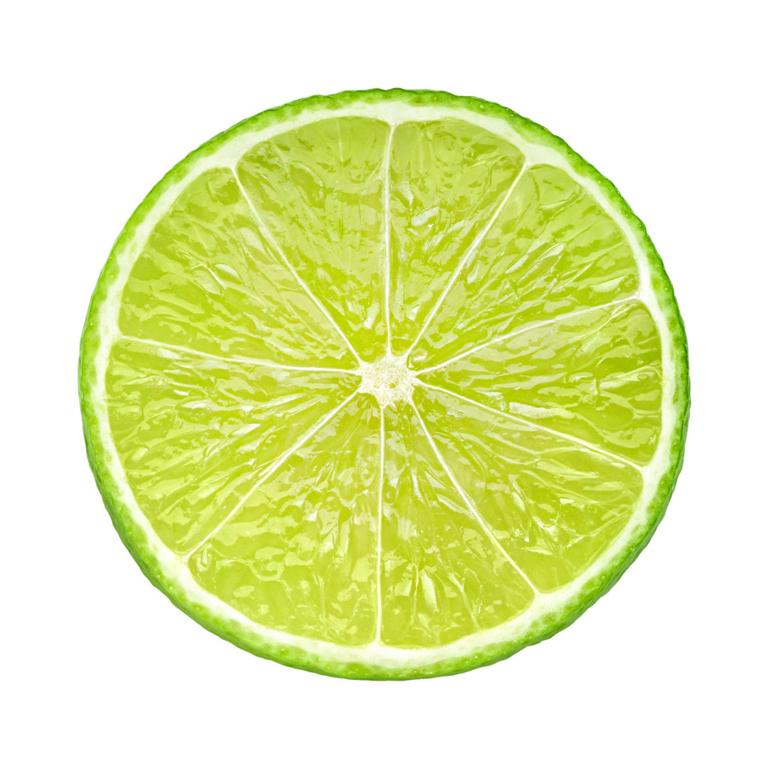 Cross-section of a lime showing its green, juicy interior with visible segments.