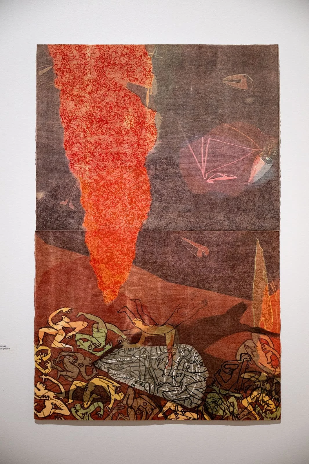 ENFER, PREMIÈRE BOLGE | Bois gravé et sérigraphie, 100 x 65 cm.  1992